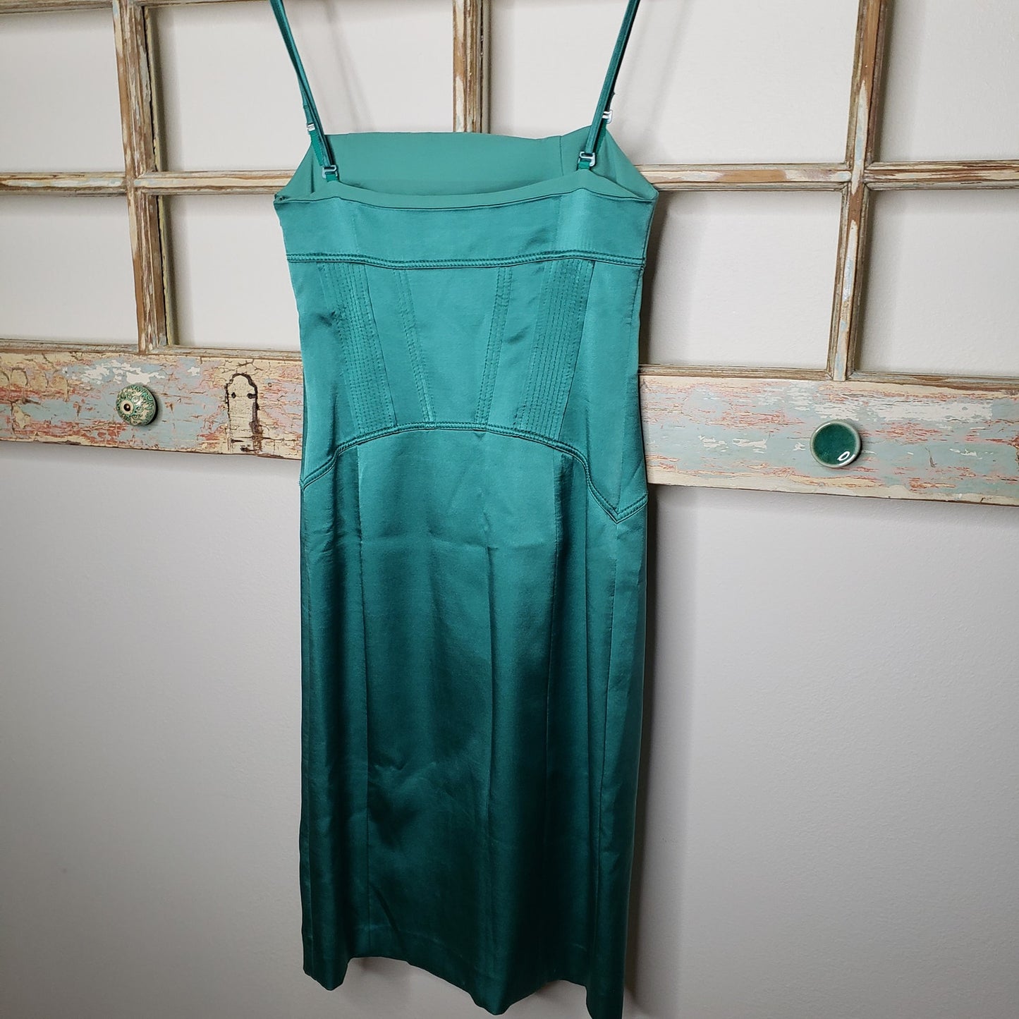 Karen Millen lined Silk Corset embroidered dress ladies size 8