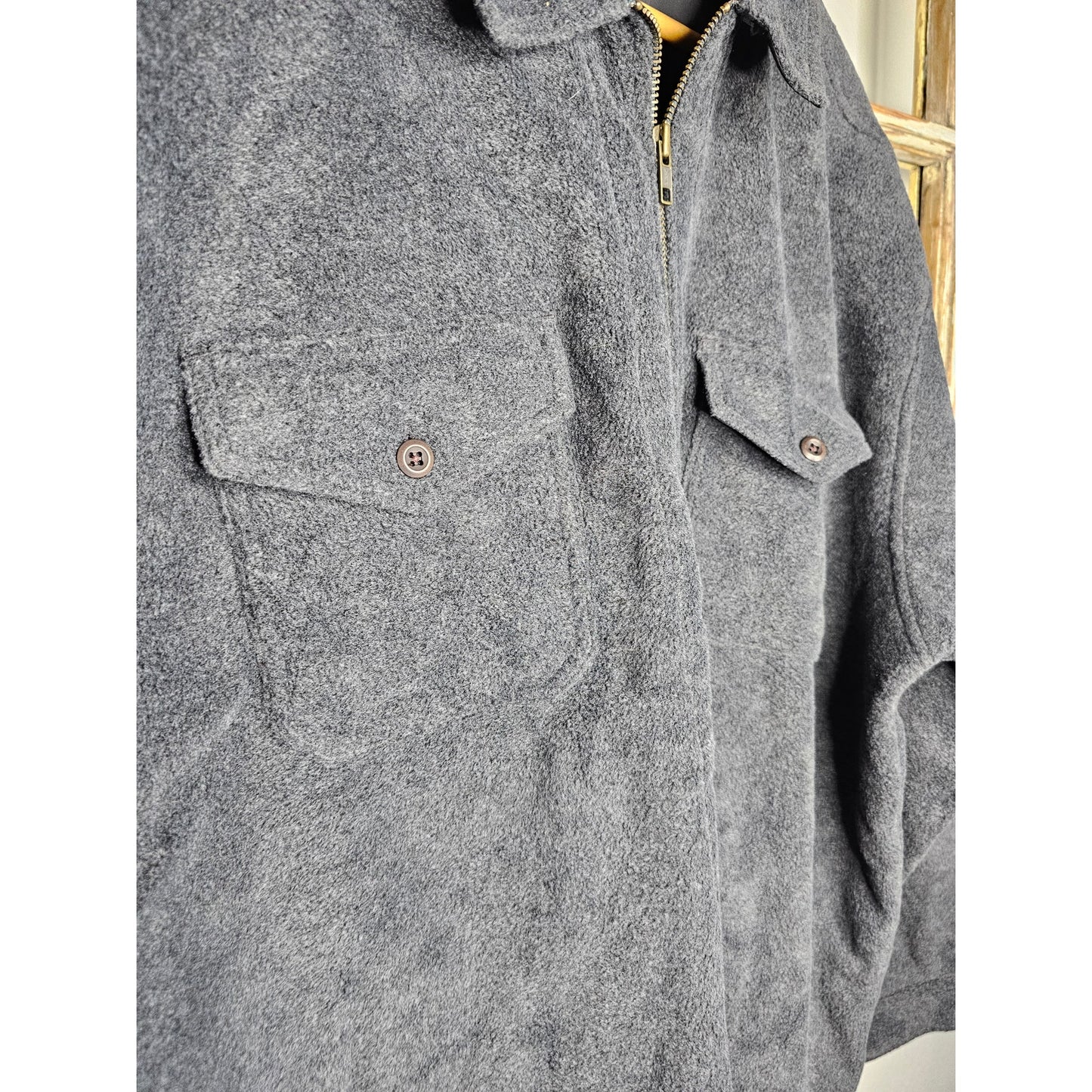 L.L Bean Dark Grey Fleece Zip Up Jacket Size XL