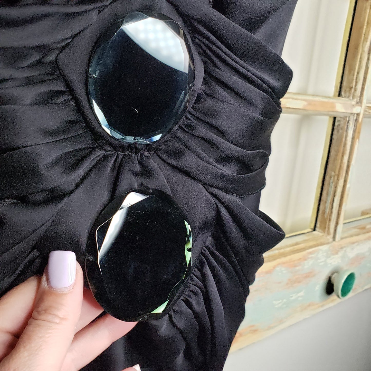 Giorgio Armani Black Mirrored Silk Strapless Bustier Ladies size 40 / US 4