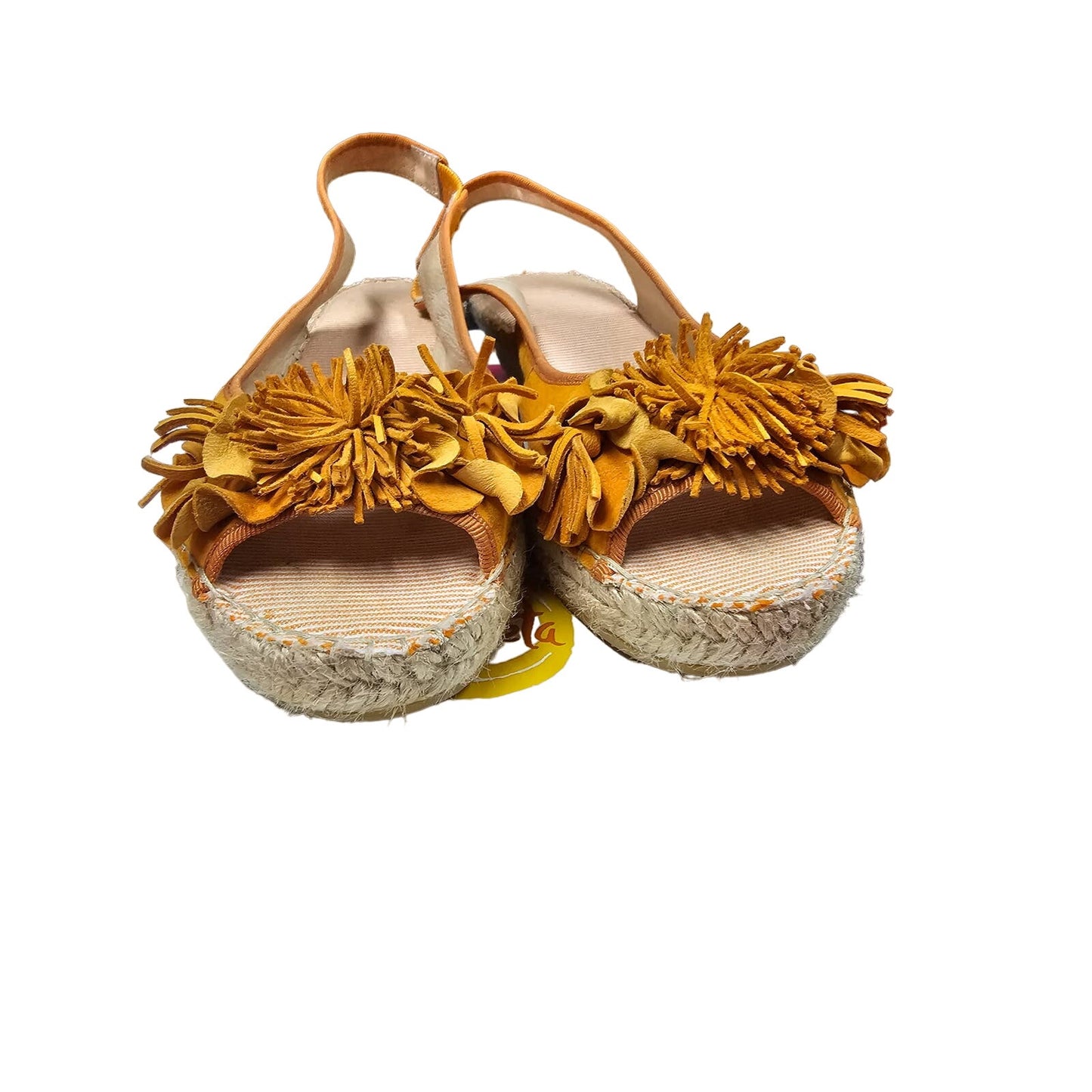 Ladies Orange Suede Sling back Peek-a-Boo Sandals size 10