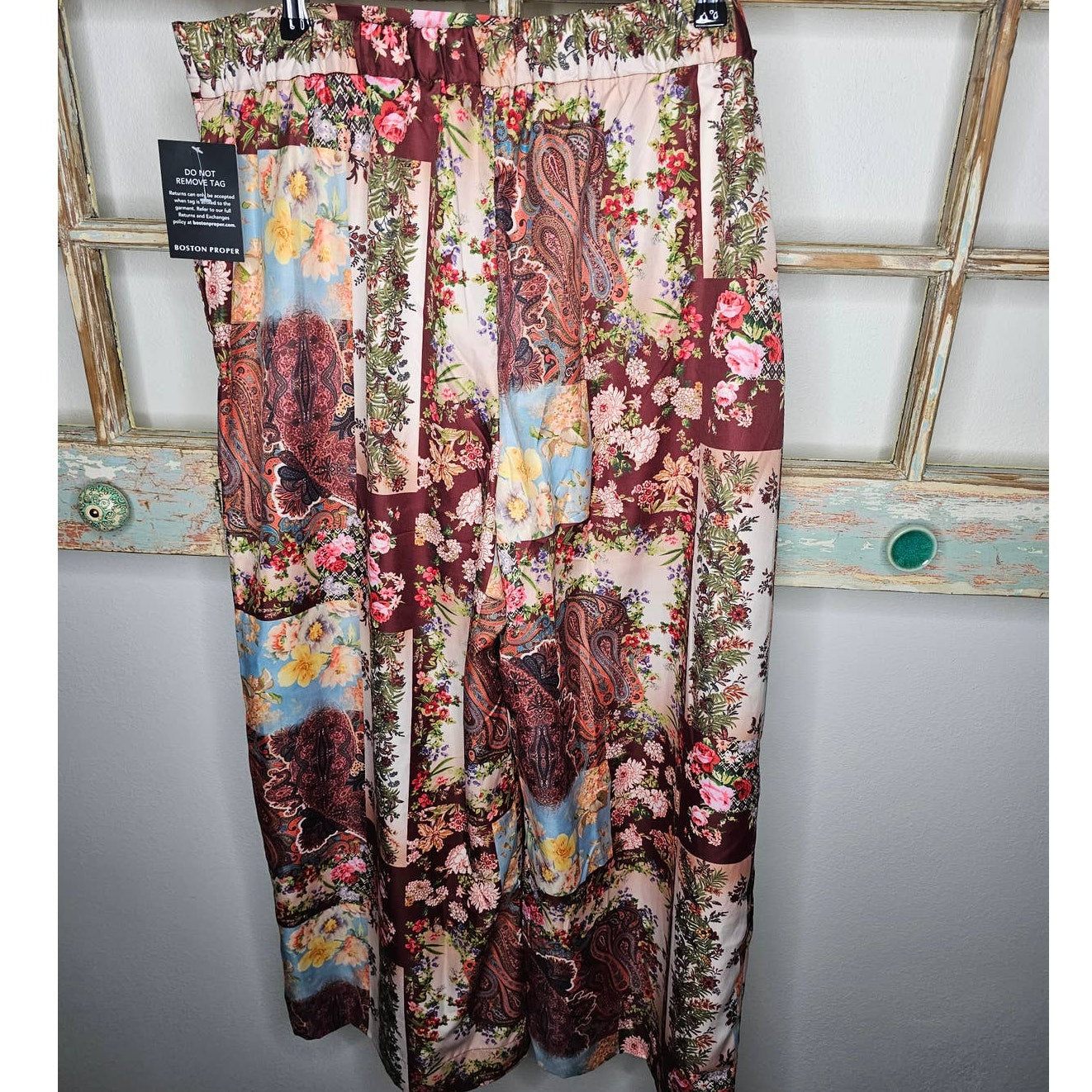 NWT Boston Proper Patchwork Wide Leg Pants size Ladies XL