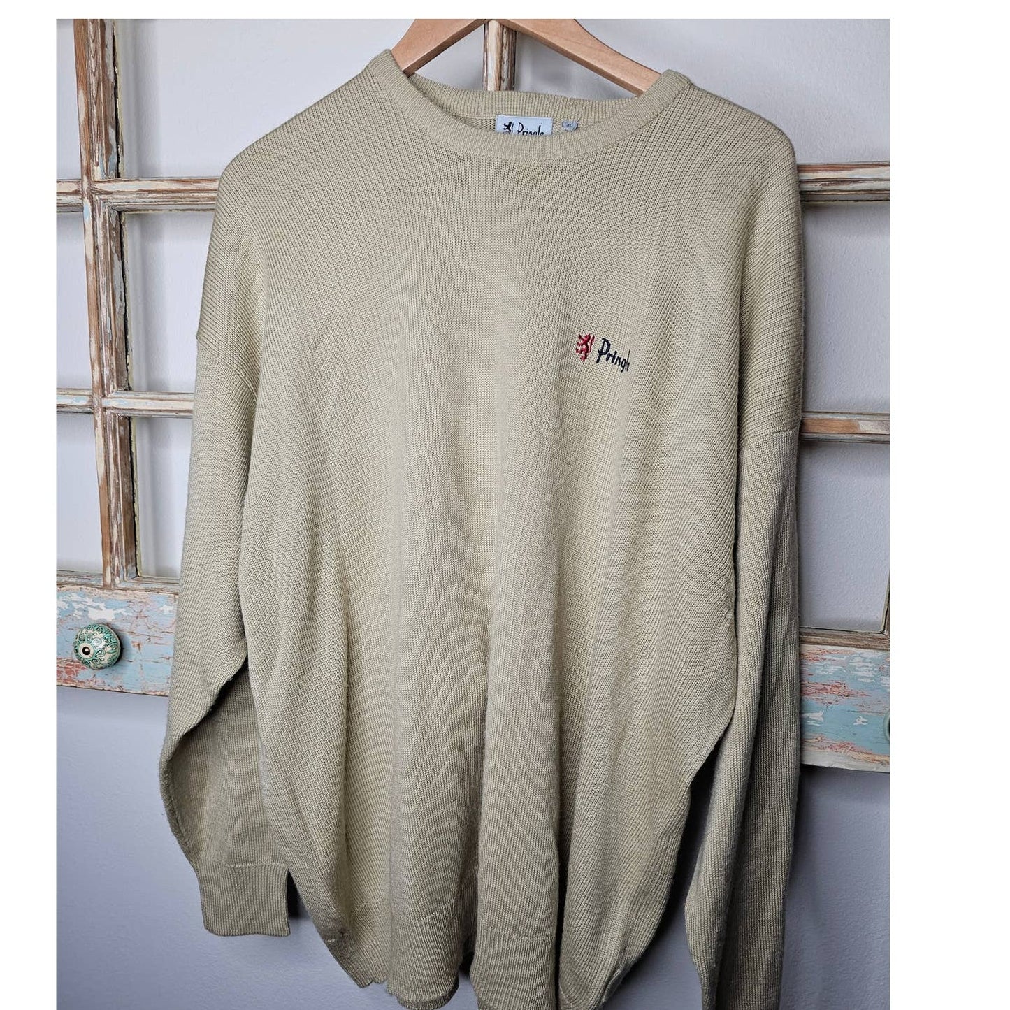 Vintage Pringle Neutral Tan Men's Sweater Size XL