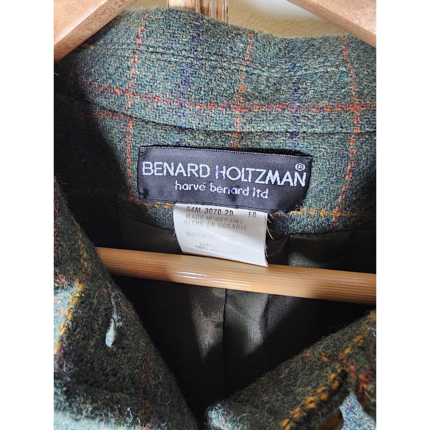 Vintage Wool Button Up Jacket Blazer by Benad Holzman Ladies size 10