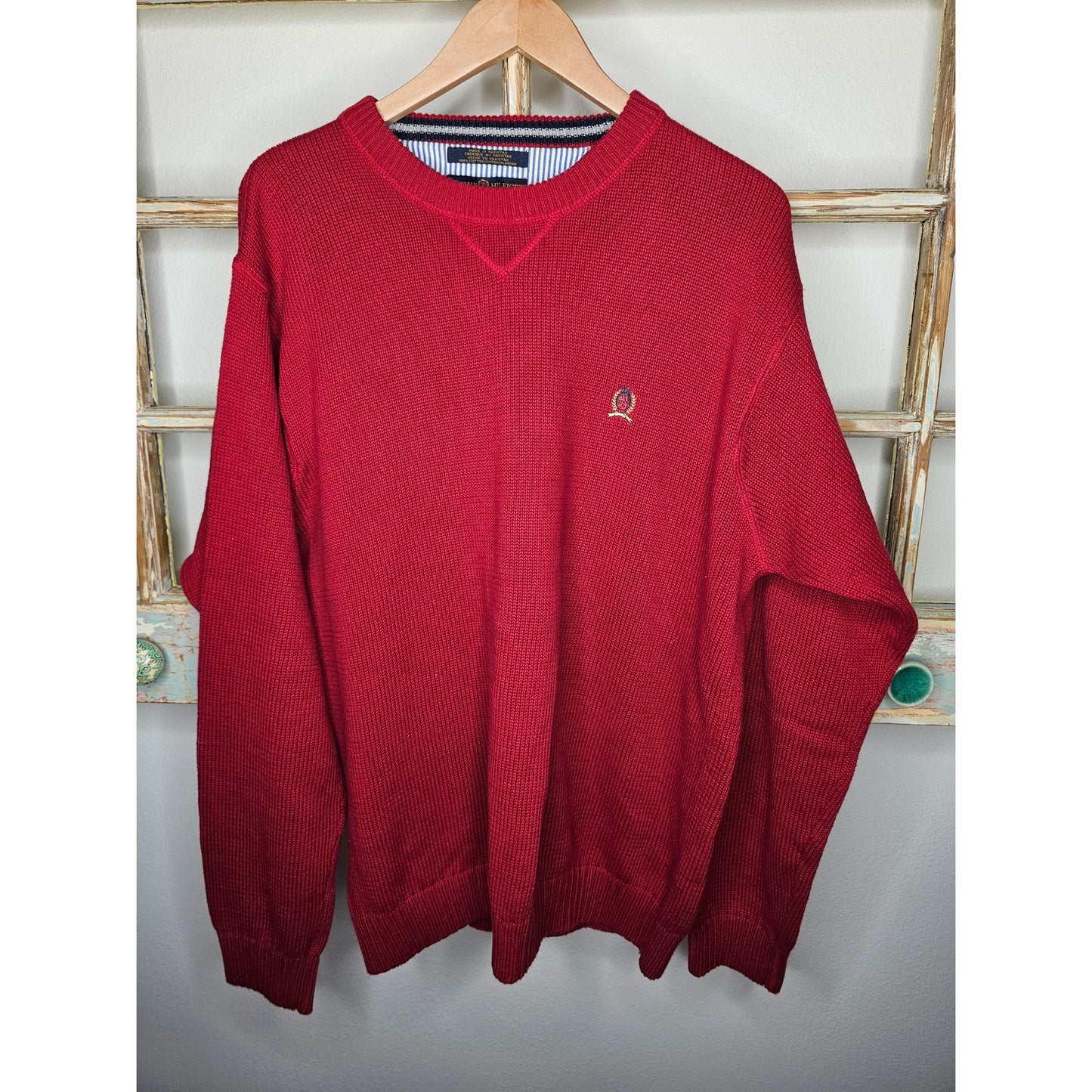 Tommy Hilfiger Crew Neck Red Mens Sweater size XL