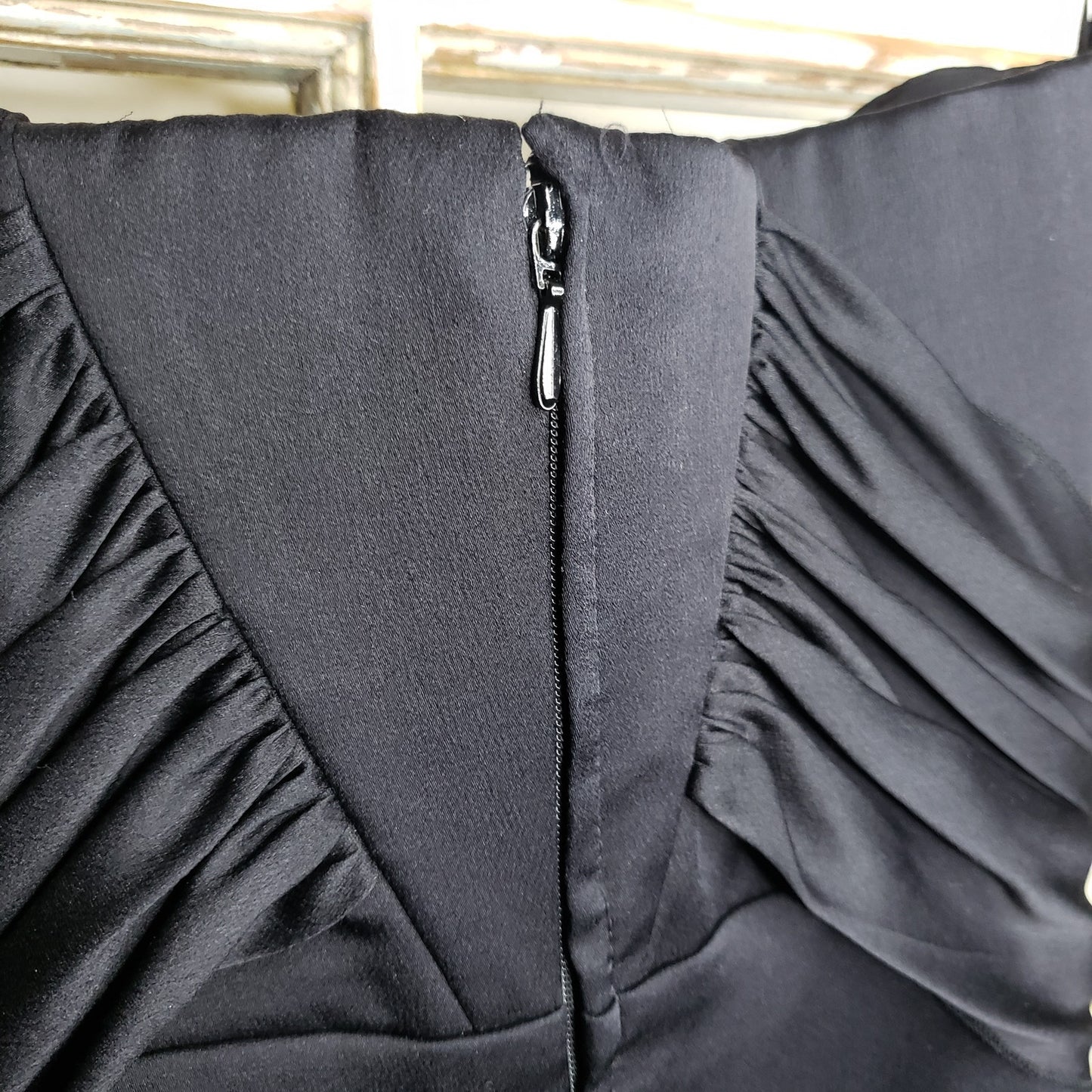 Giorgio Armani Black Mirrored Silk Strapless Bustier Ladies size 40 / US 4