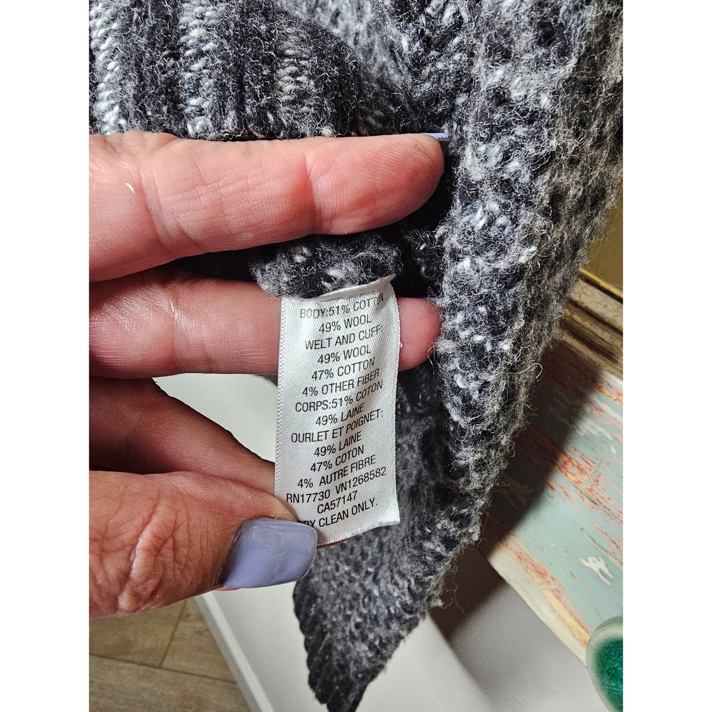 Rag & Bone Neiman Marcus Wool Blend Knitted Grey Sweater size Medium