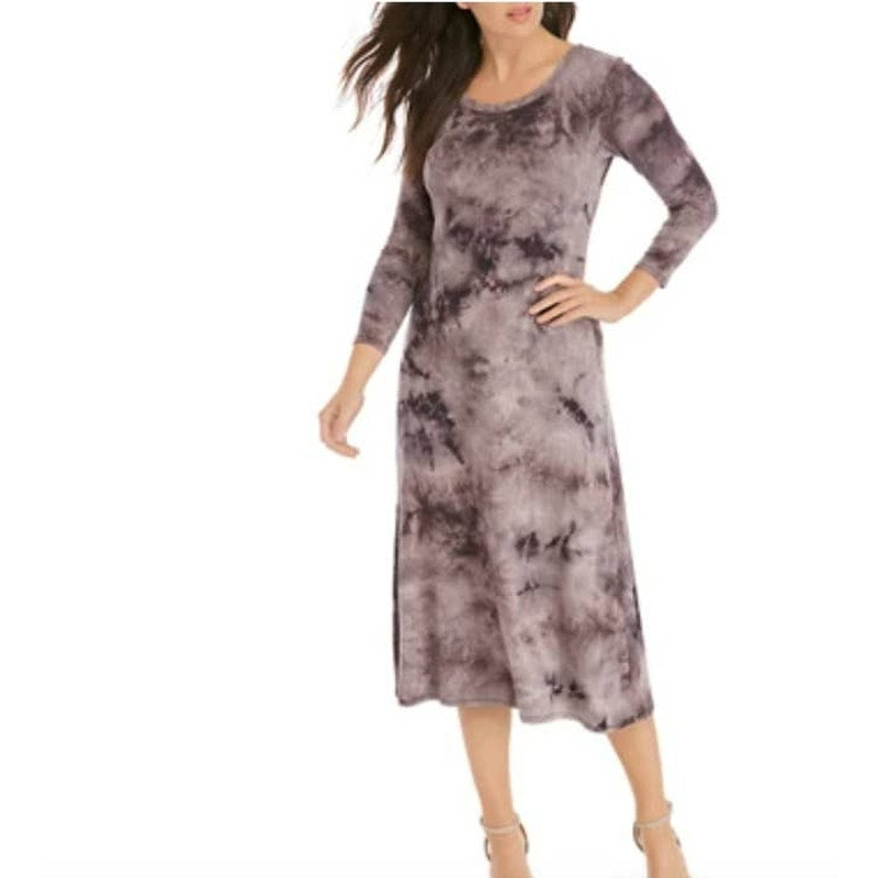 Emma & Michele Dress Plum Tie Dye Coloration XL midi length