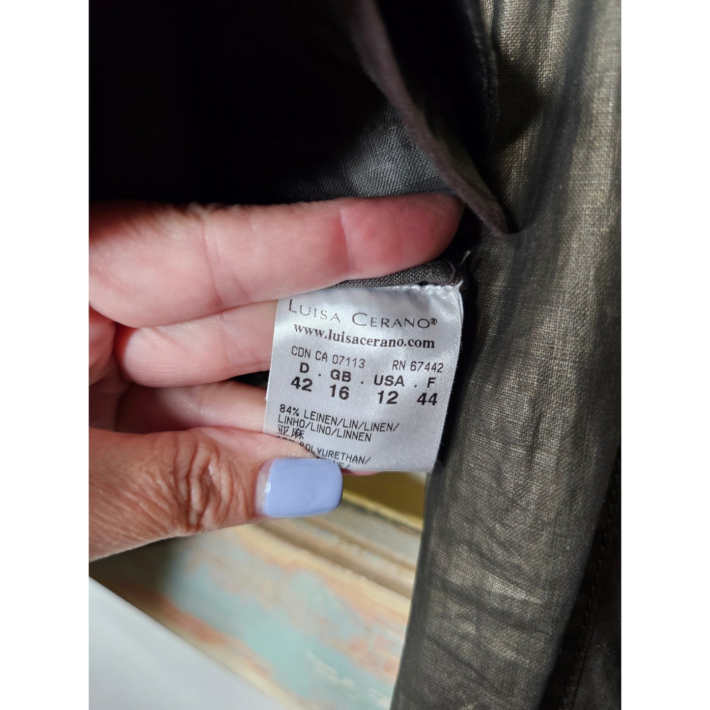 Luisa Cerano Linen Blend Button Up Jacket size 12