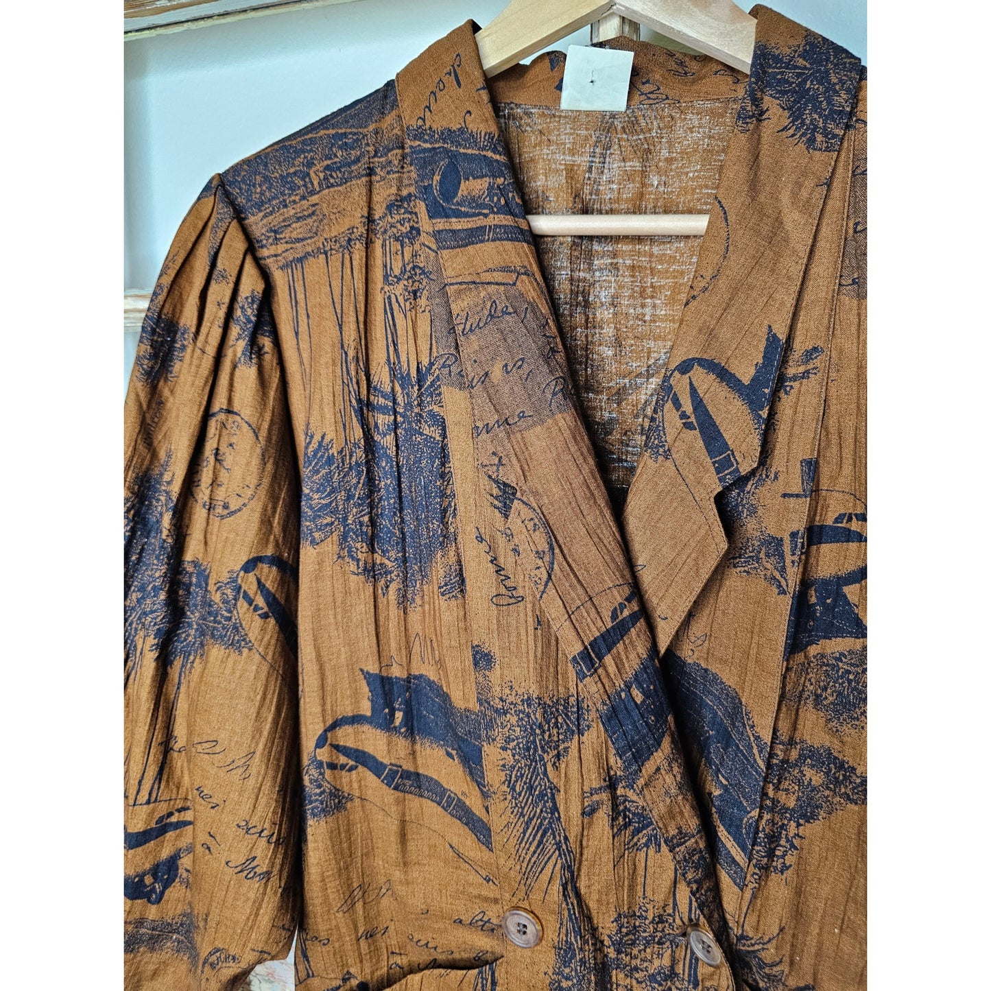 Vintage Cotton Aviation Double breasted blazer with pockets size 8