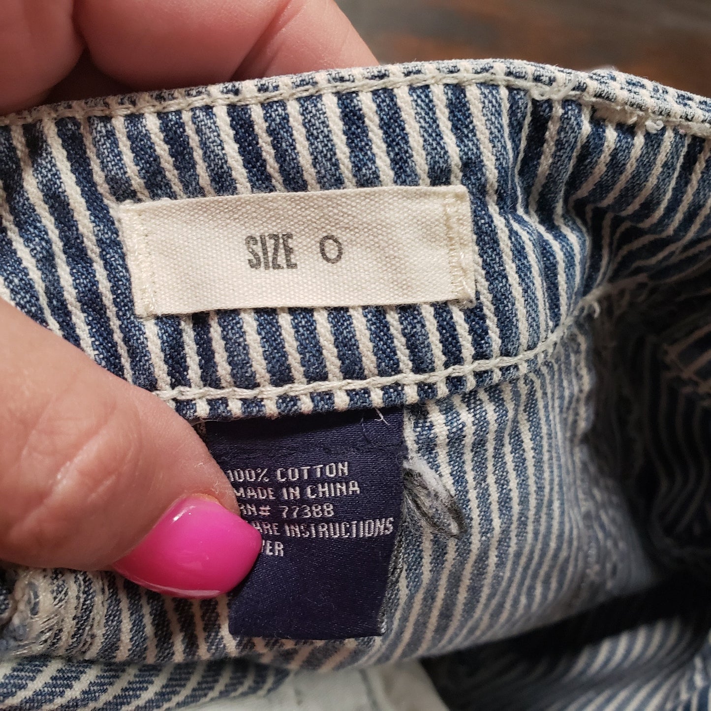 Madewell railroad striped denim mini skirt ladies size 0