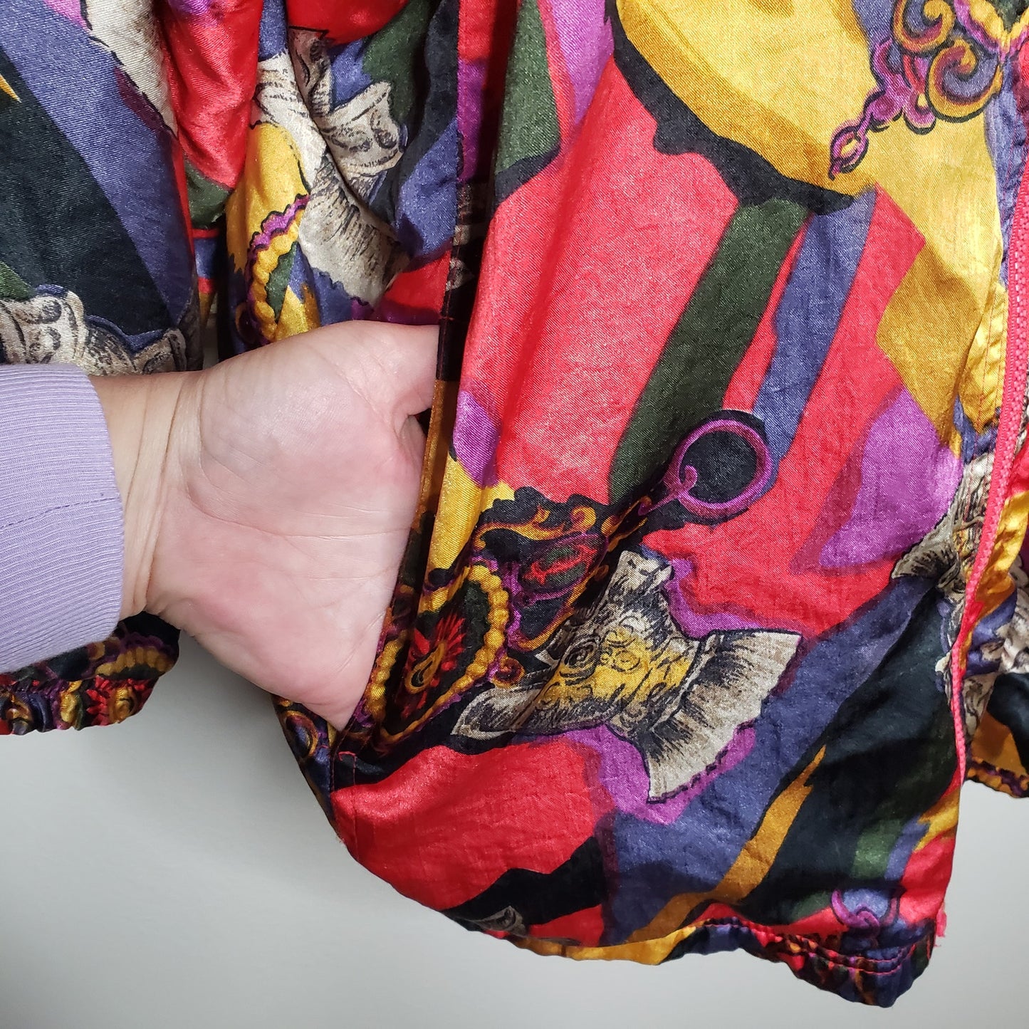 Rafael Vintage Quilted Jacket With Zip Front Ladies Oversized Small