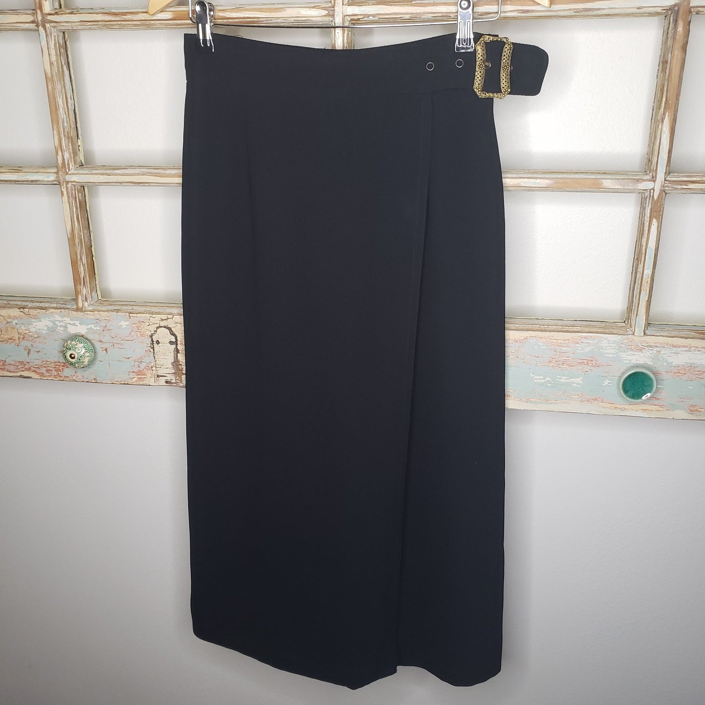 Vintage Cynthia Steefe black Culottes with wrap front size 8