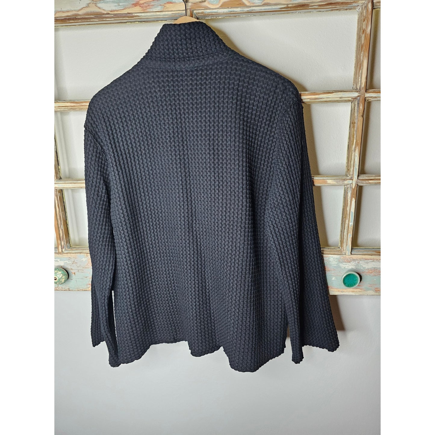 Waffle Knit Button Up Cotton Jacket By Focus Ladies Size Small