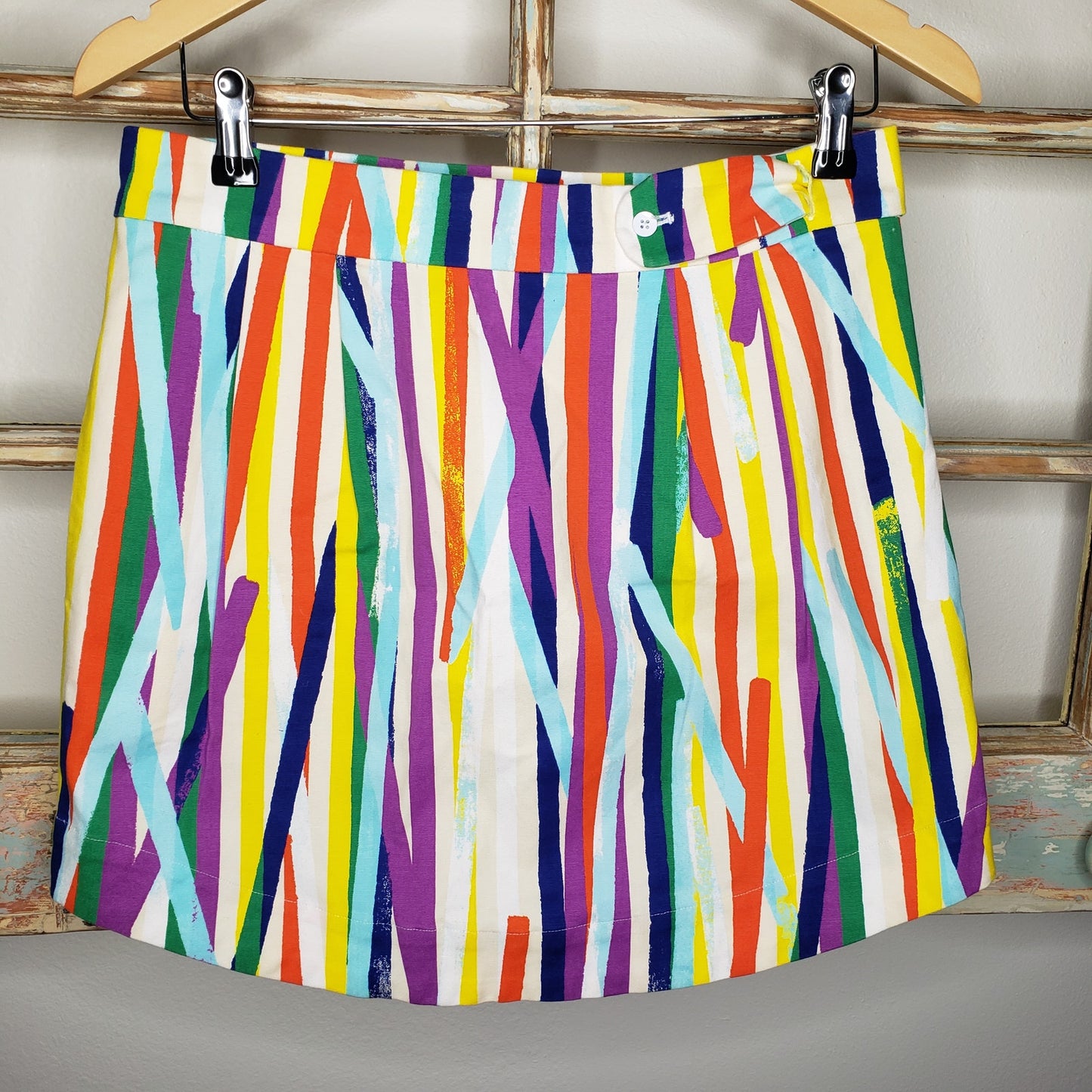 Kate Spade Saturday Rainbow Strokes ladies size 10 Mini Skirt