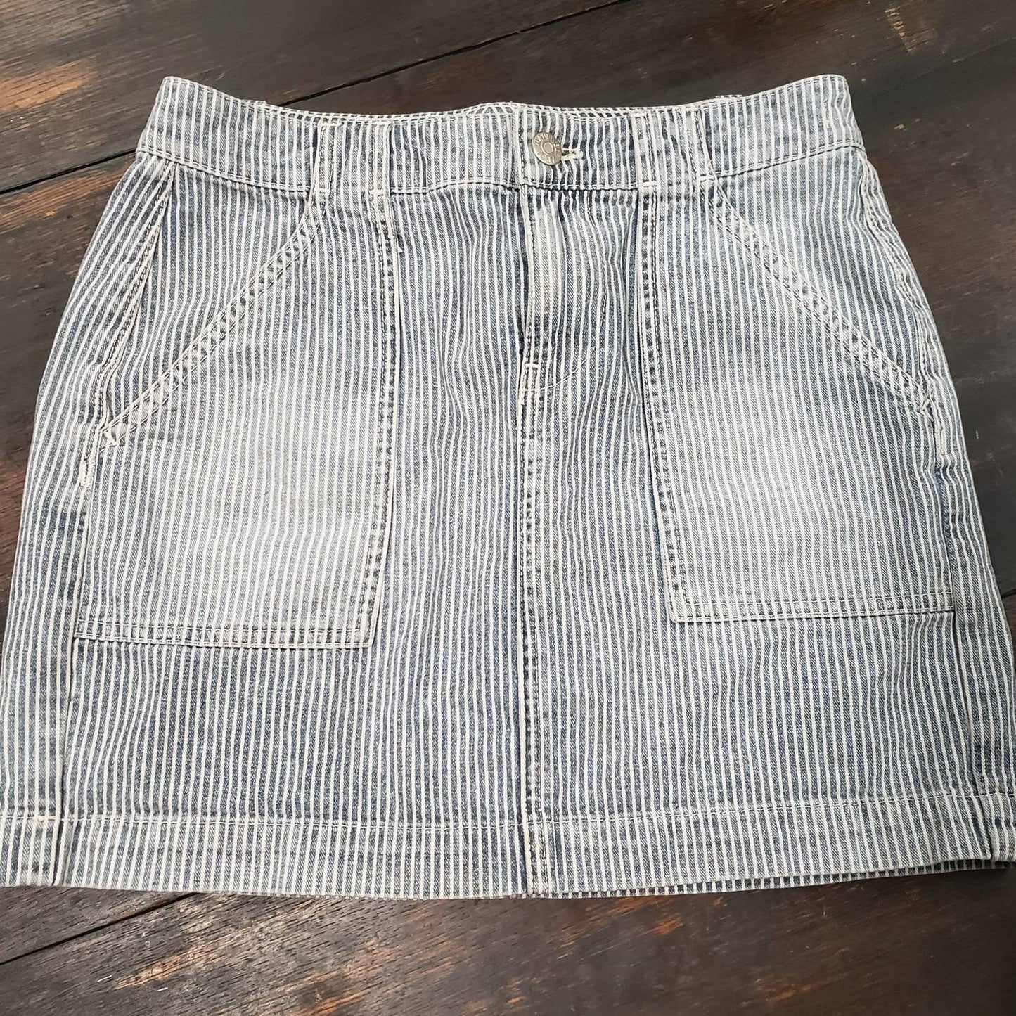 Madewell railroad striped denim mini skirt ladies size 0