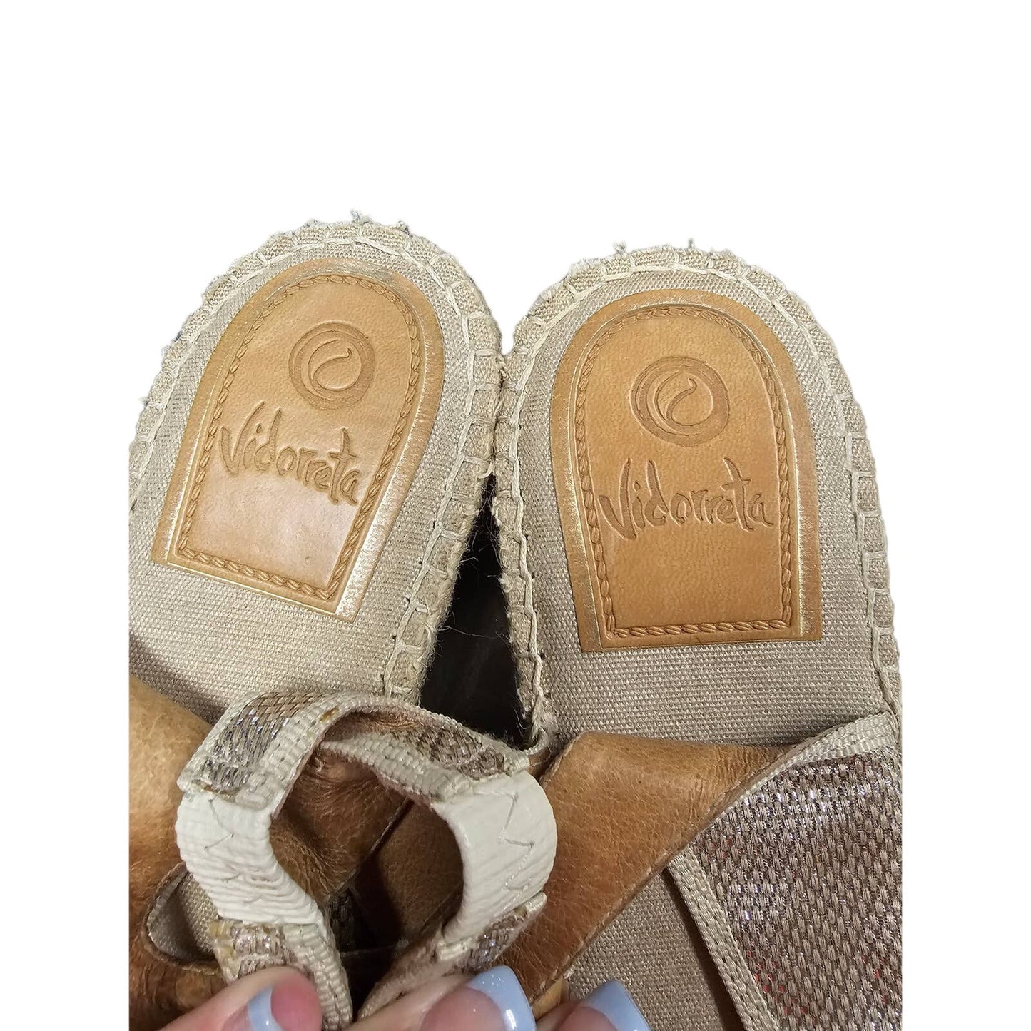 Vidorreta neutral Jessy Espadrilles with slight wedge ladies size 40