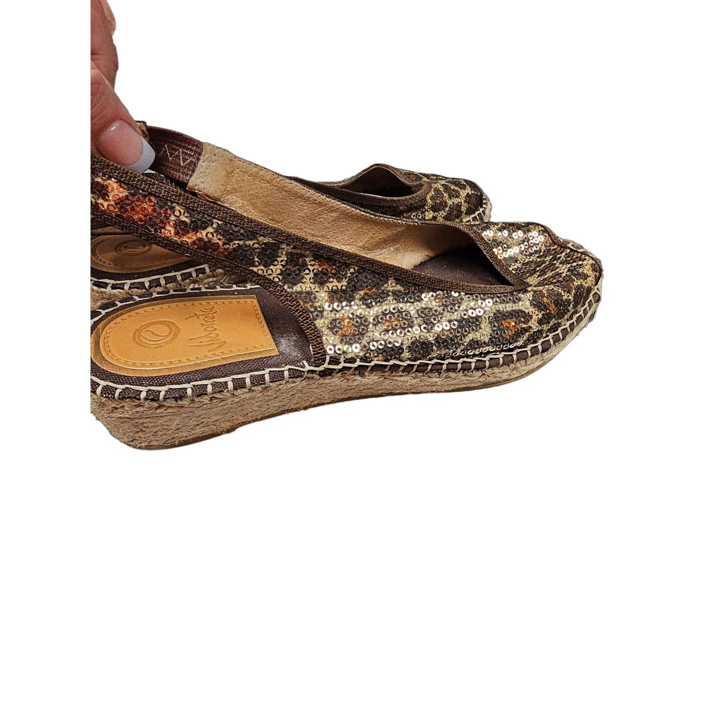 Viddorrete Chetta / leopard Print Slingback peek-a-boo Sandal size 10