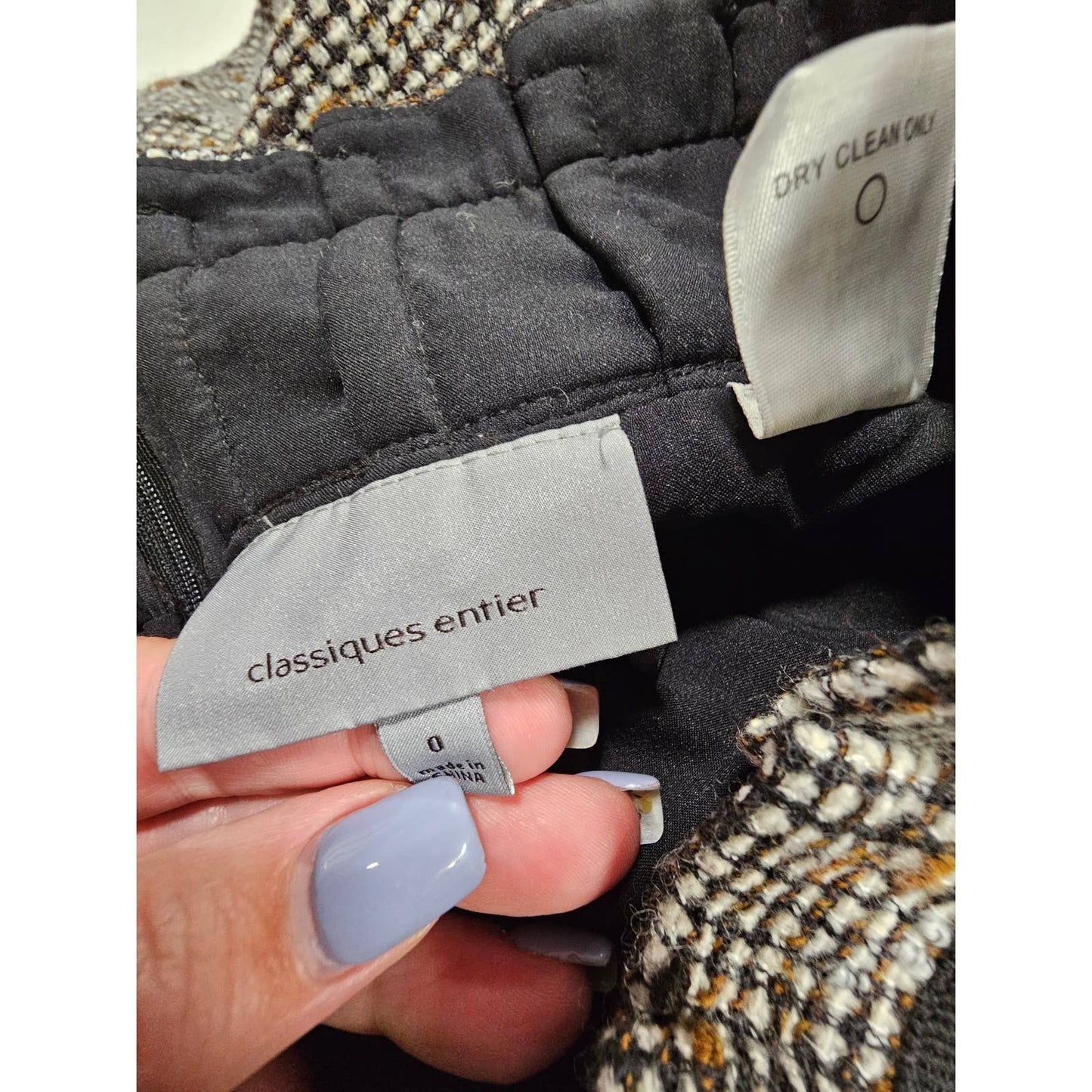 Tweed Pencil Skirt Classiques Entier Black & White Ladies Size 0