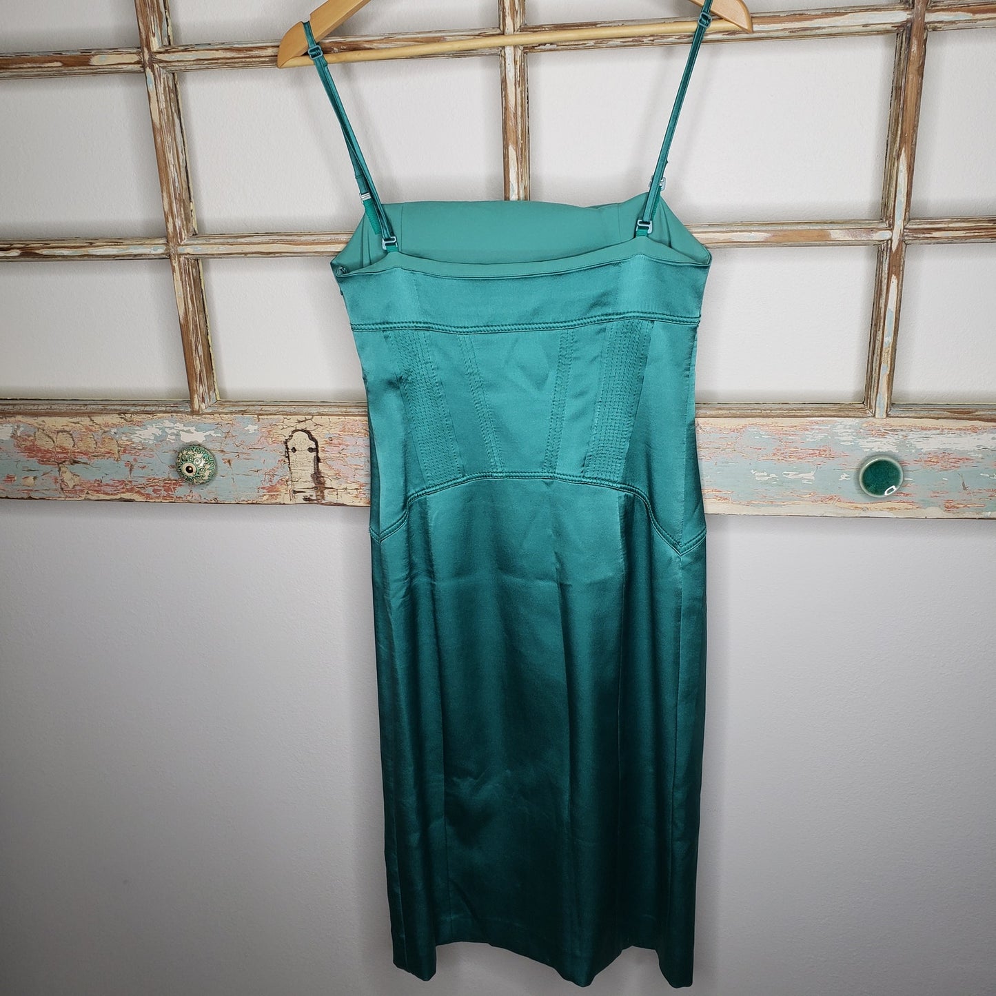 Karen Millen lined Silk Corset embroidered dress ladies size 8