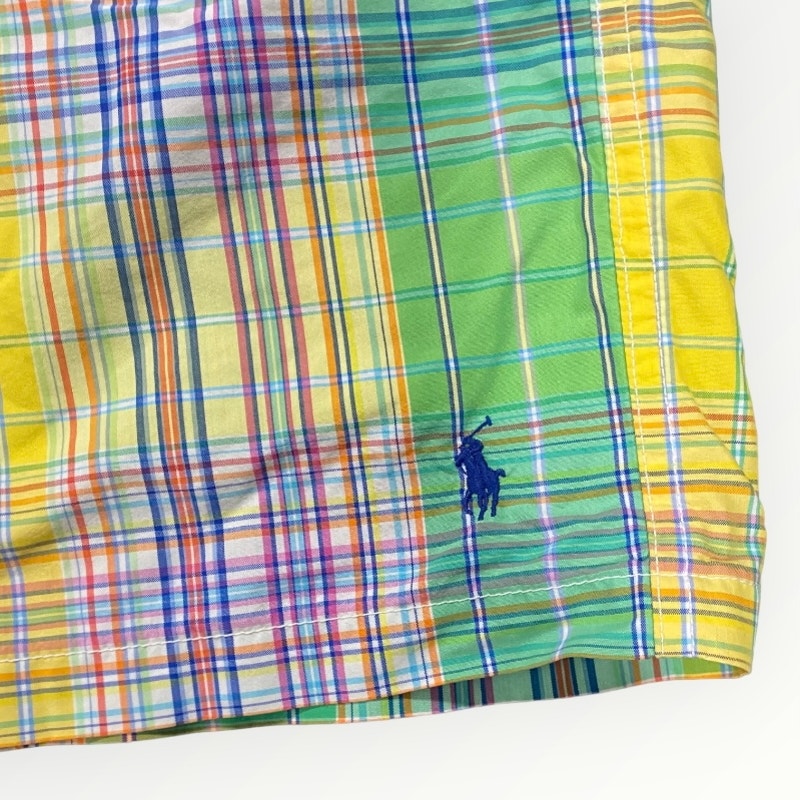 Ralph Lauren Light plaid swim short with lace up front size XXL