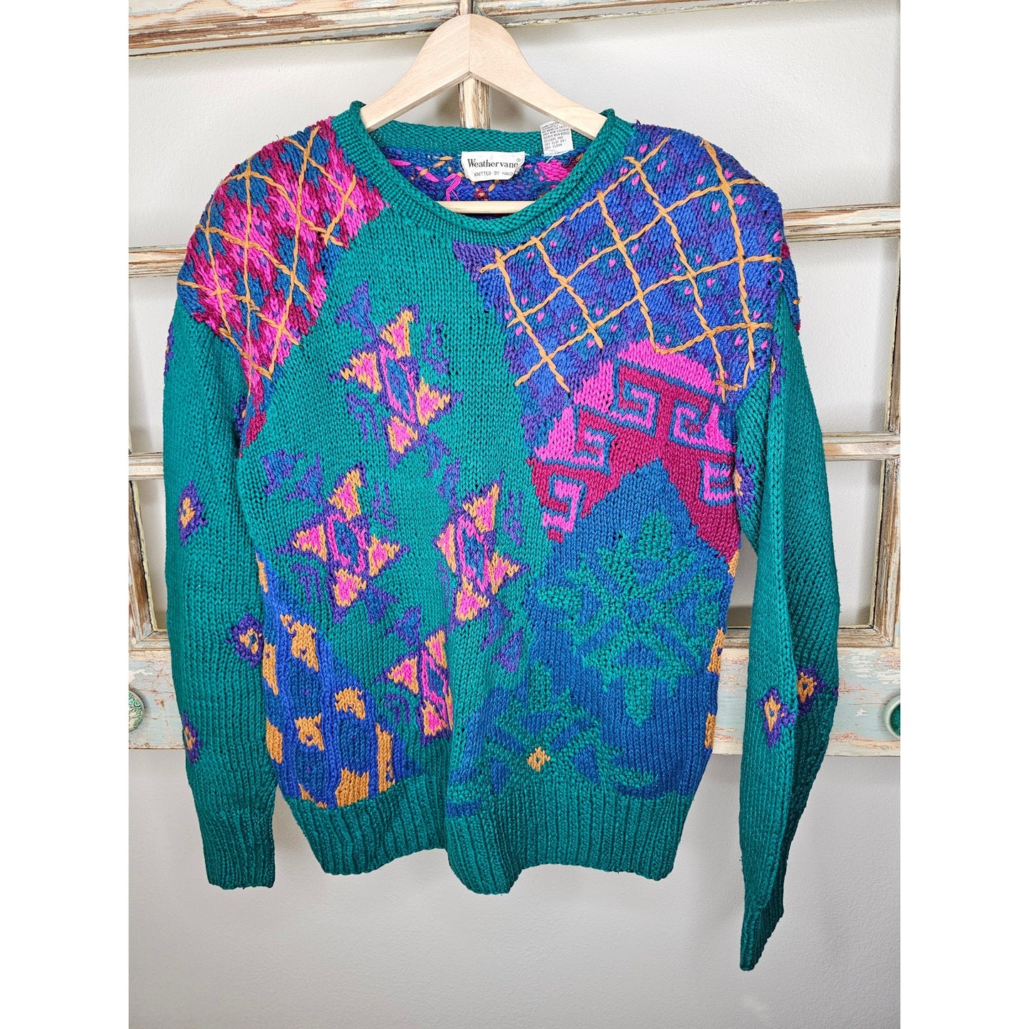 Vintage Hand knitted Sweater by Weathervane ladies size Medium