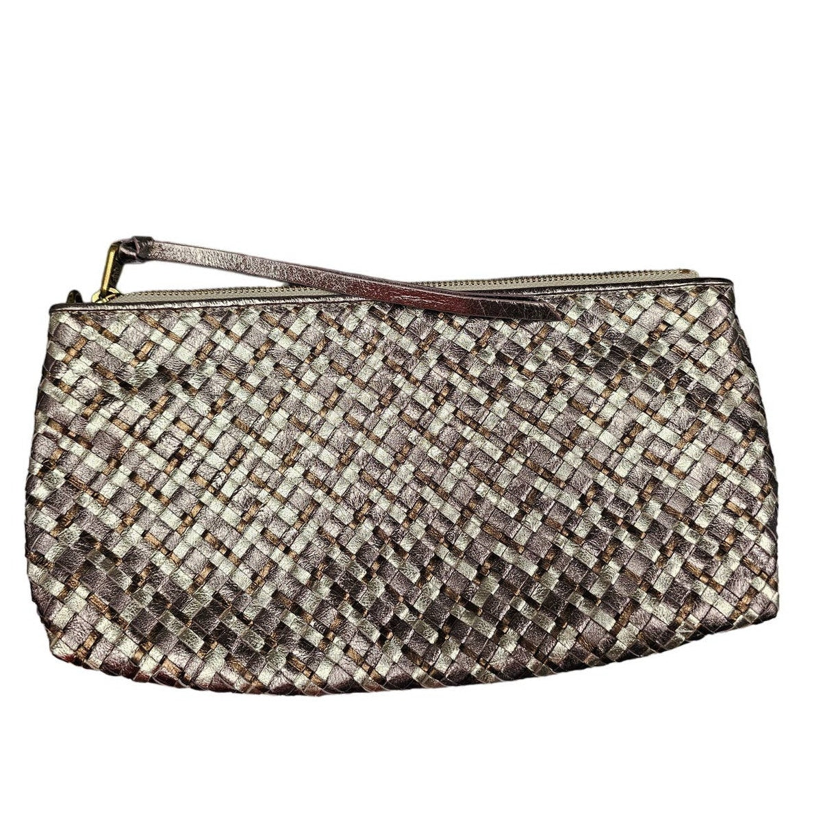 Clutch Leather Woven Tri Colored Neutral bag by Elliott Luca