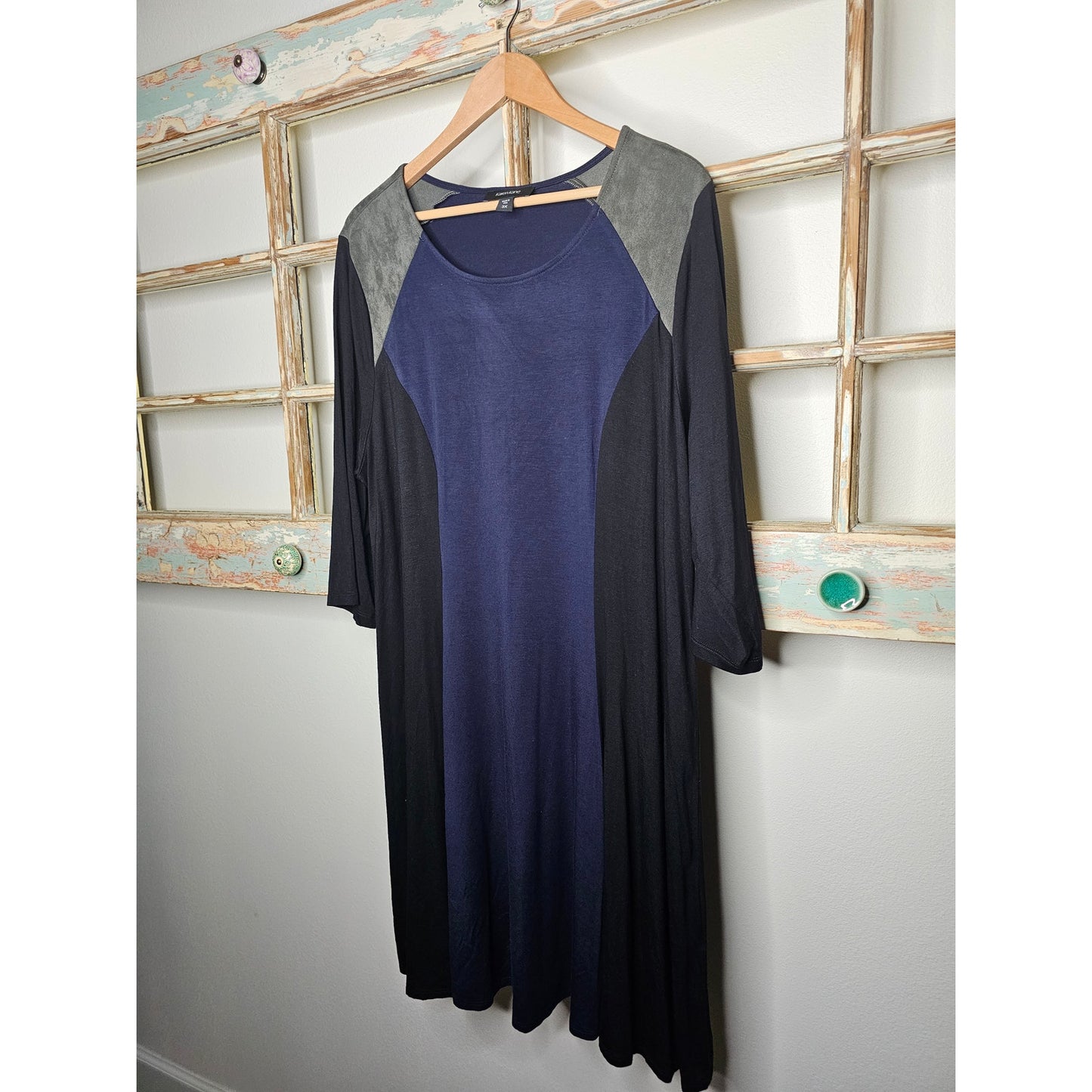 Karen Kane Color Block Rayon/ Spandex 3/4 sleeve dress size 3x