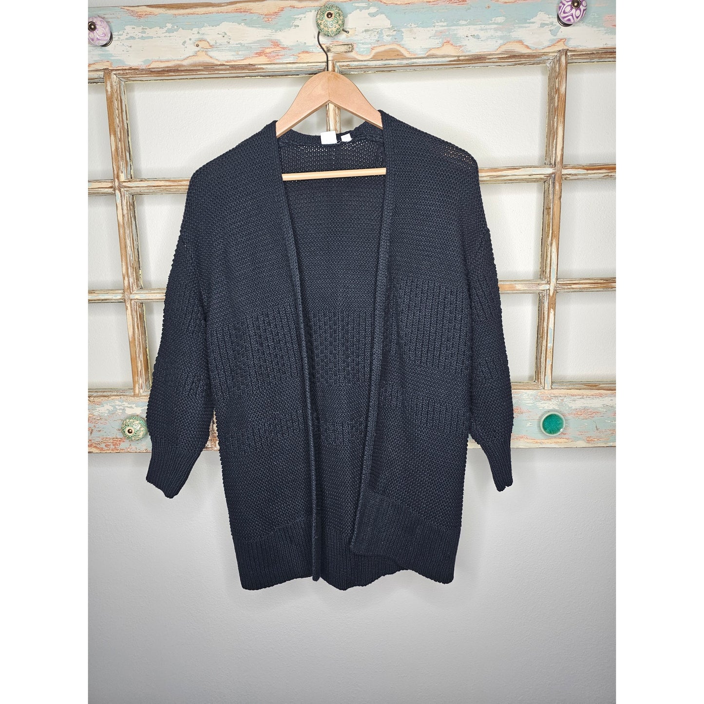 Gap Black Large cotton Knit Open Cardigan Ladies size XS