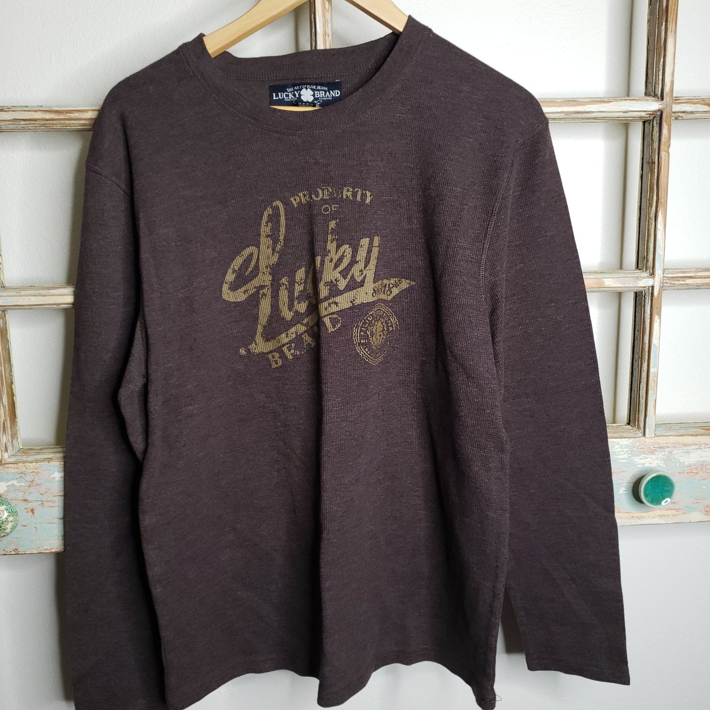 Lucky Brand Thermal shirt Men's brown long sleeve size XL