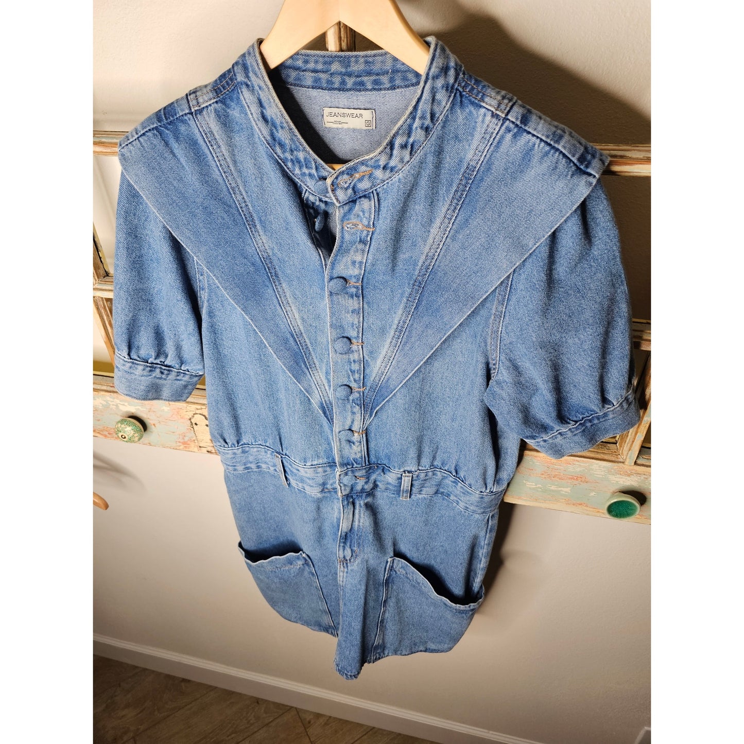 Vintage 80's Denim Jeanswear Dress with pockets Ladies size Large
