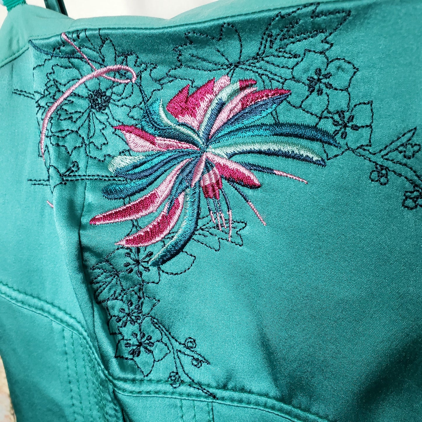 Karen Millen lined Silk Corset embroidered dress ladies size 8