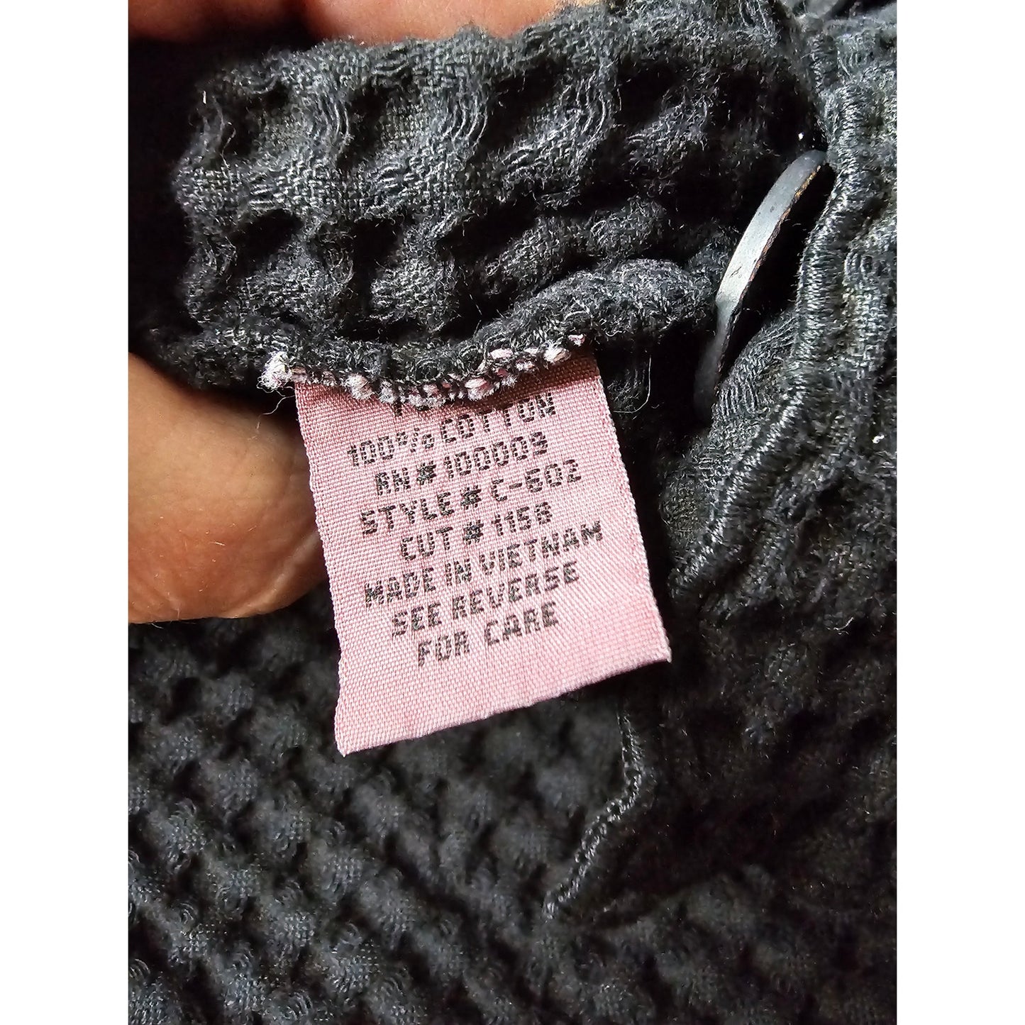 Waffle Knit Button Up Cotton Jacket By Focus Ladies Size Small