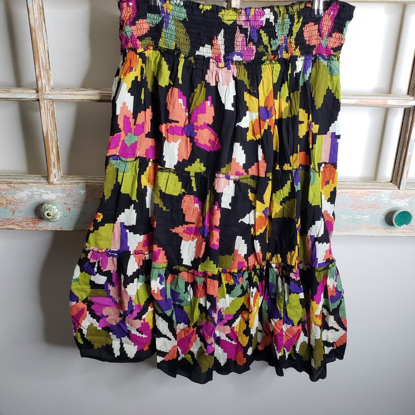 Floral Elastic Band skirt Chaundry KC ladies size large