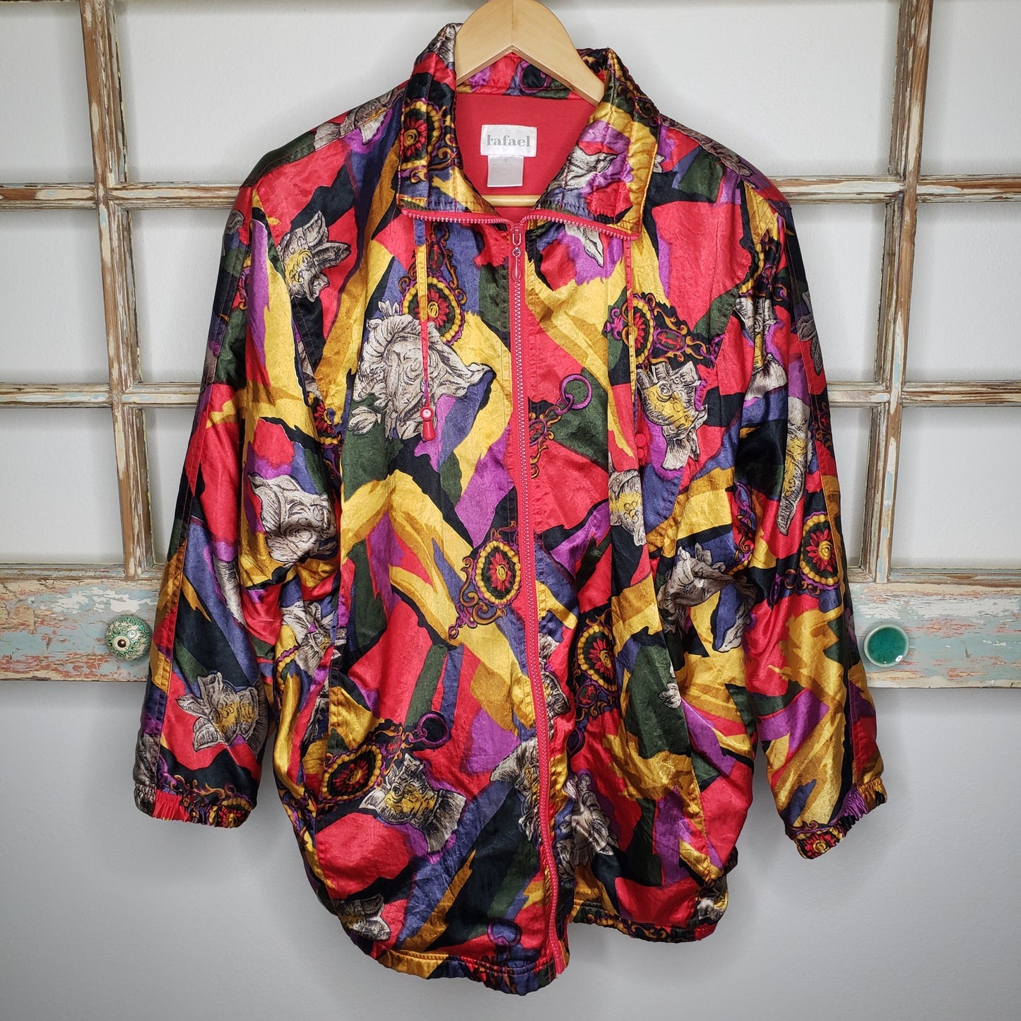 Rafael Vintage Quilted Jacket With Zip Front Ladies Oversized Small