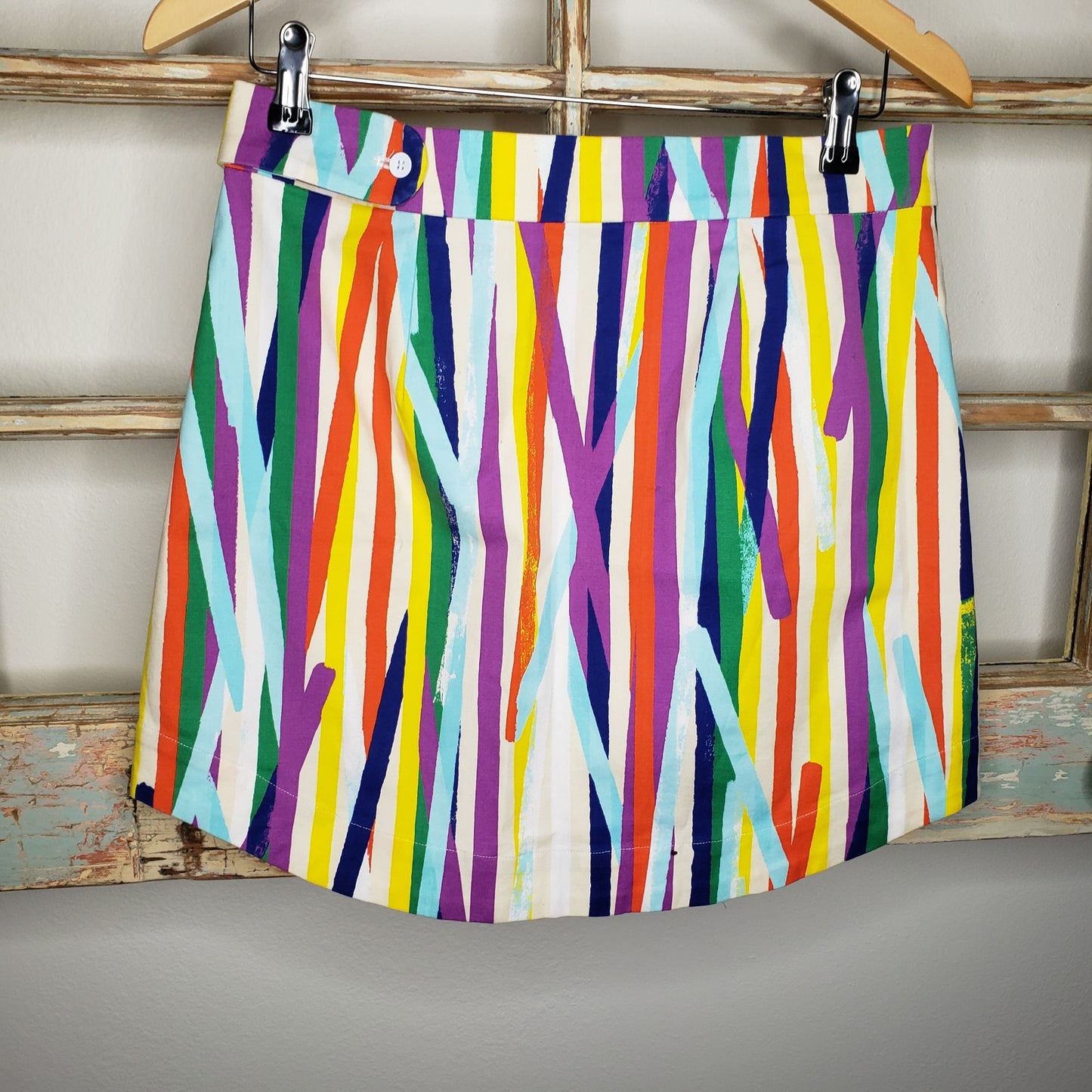 Kate Spade Saturday Rainbow Strokes ladies size 10 Mini Skirt