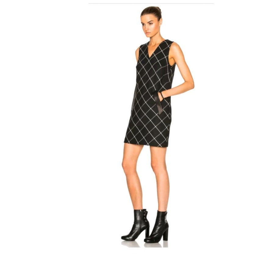 Rag & Bone Phoebe V-neck Windowpane Shift Dress Ladies Size 00