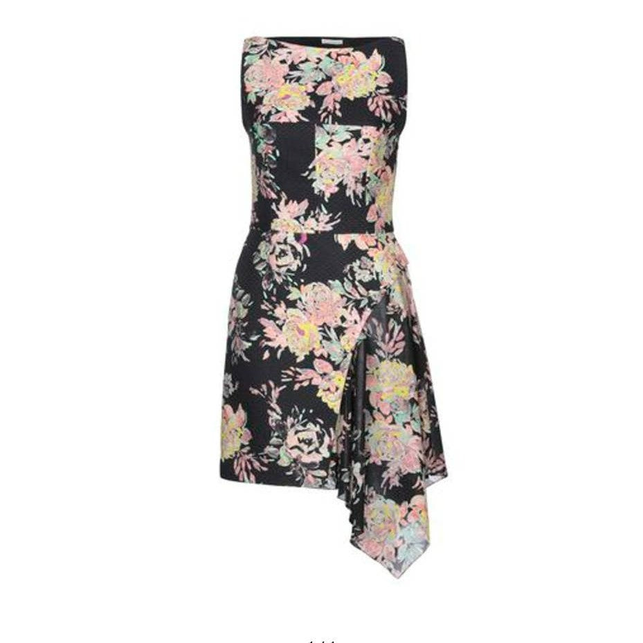 Emanuel Ungaro Rose Fondo Nero floral dress size 46 / US 12