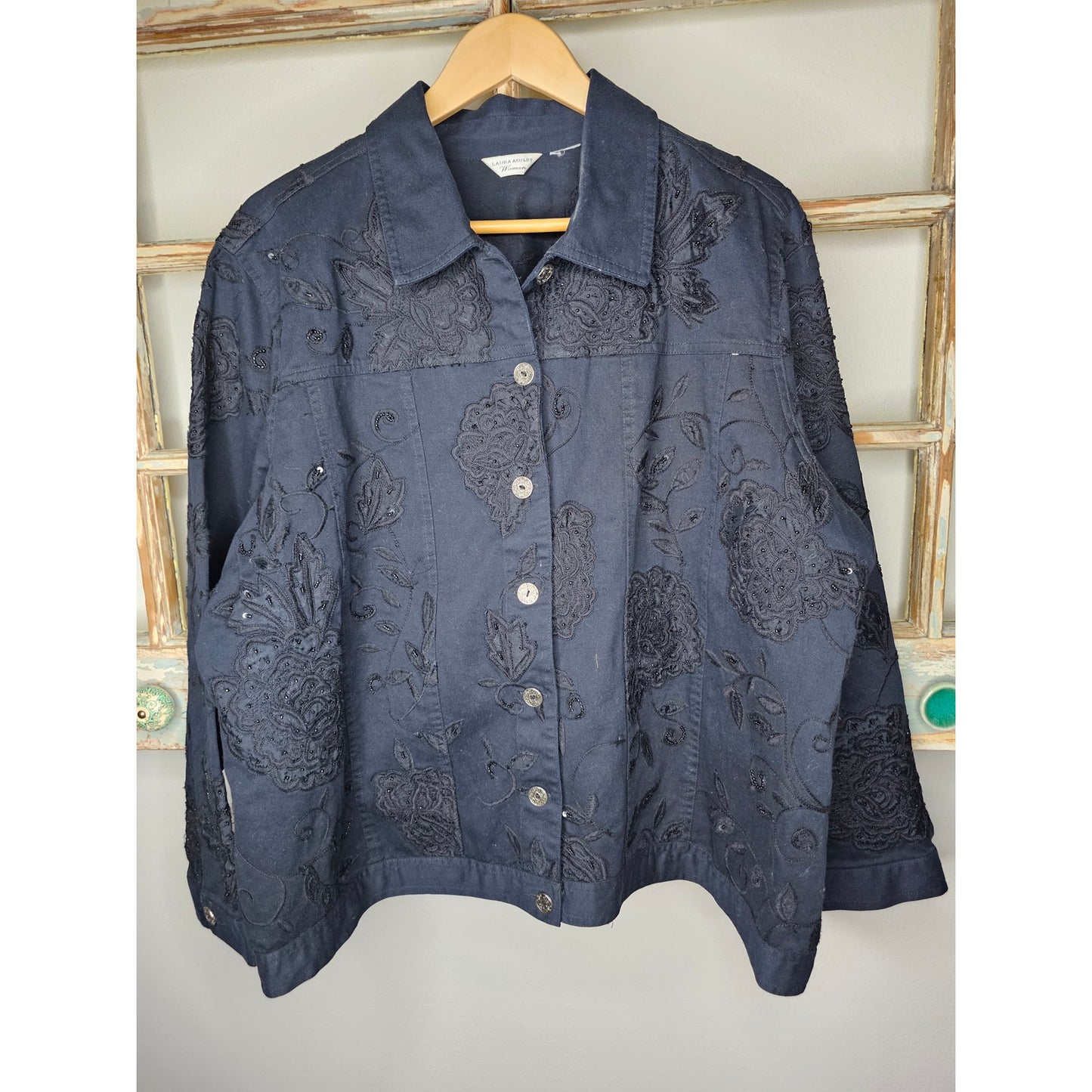 Laura Ashley Women's Navy Blue Jacket Size 1X