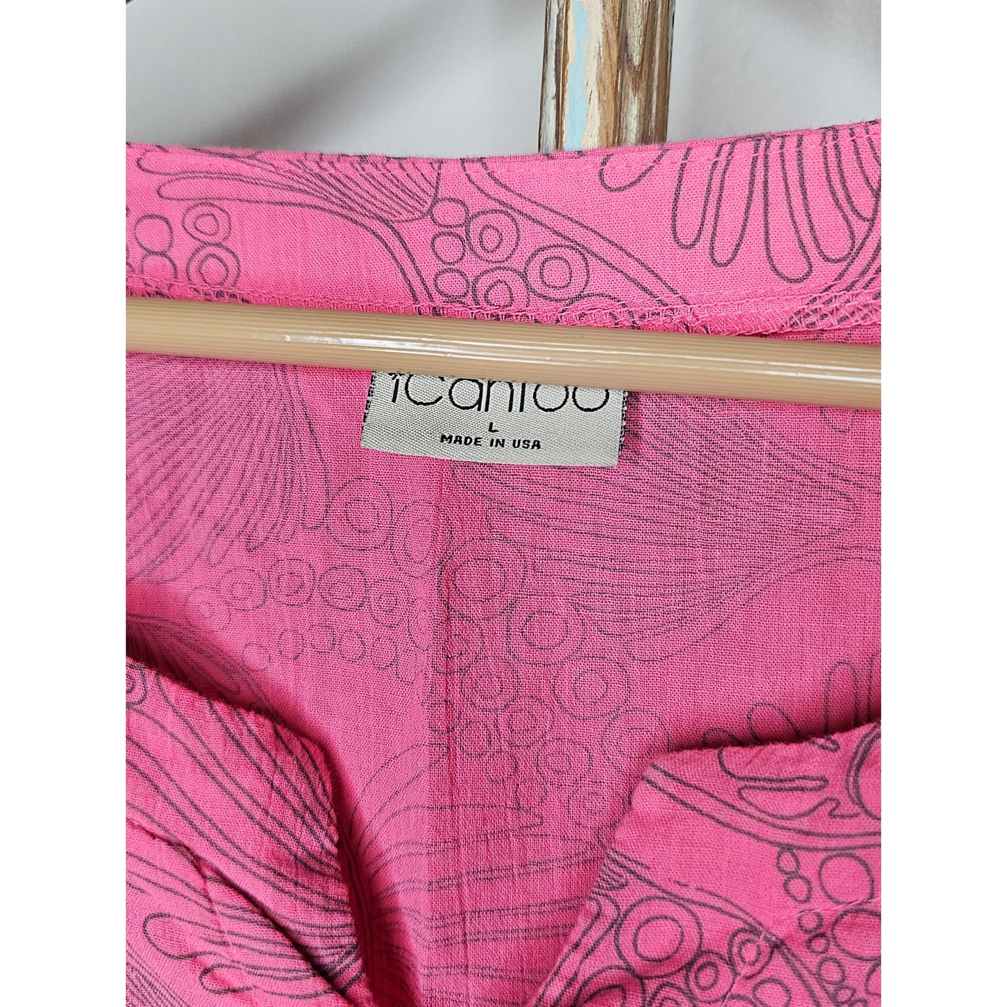 Icantoo Pink Lightweight Tunic with abstract doodle design size Large