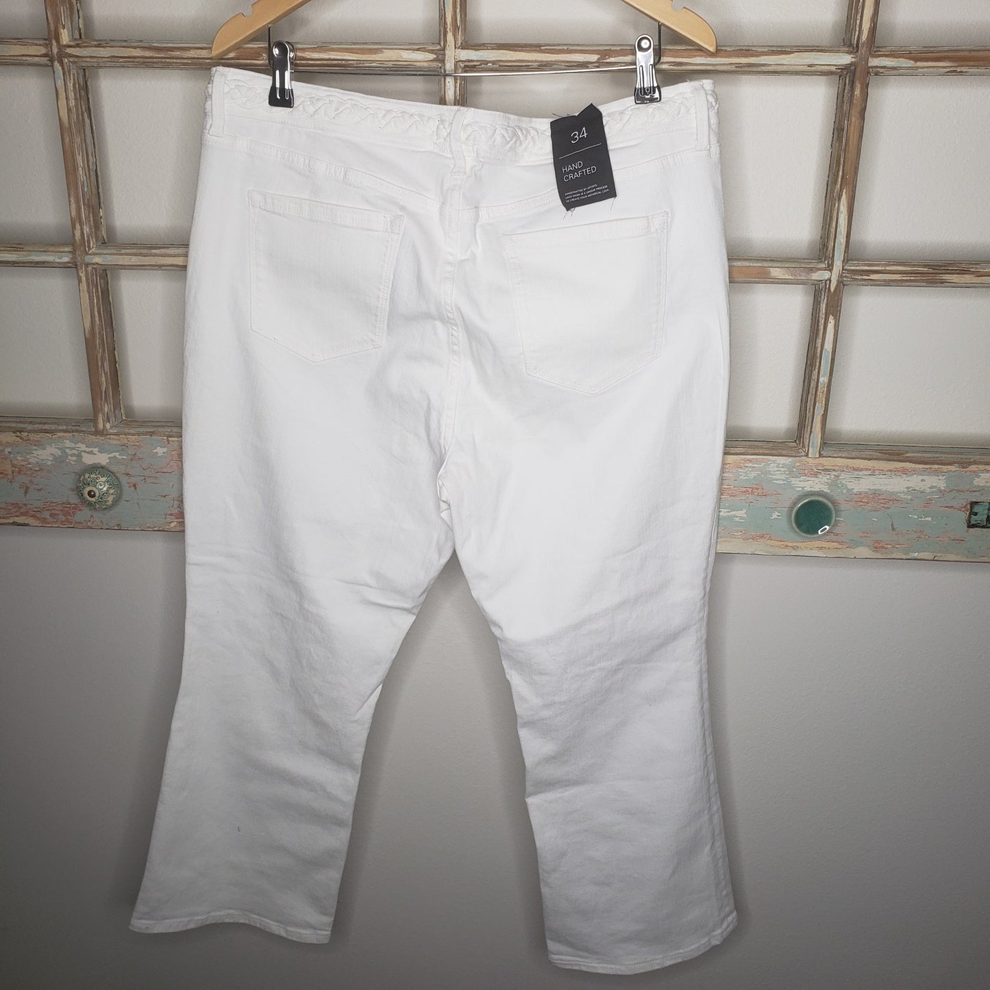 Sanctuary White Denim Cropped Jeans Ladies size 18 NWT