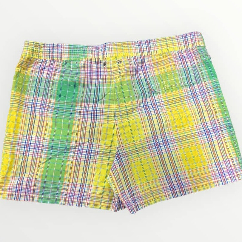 Ralph Lauren Light plaid swim short with lace up front size XXL