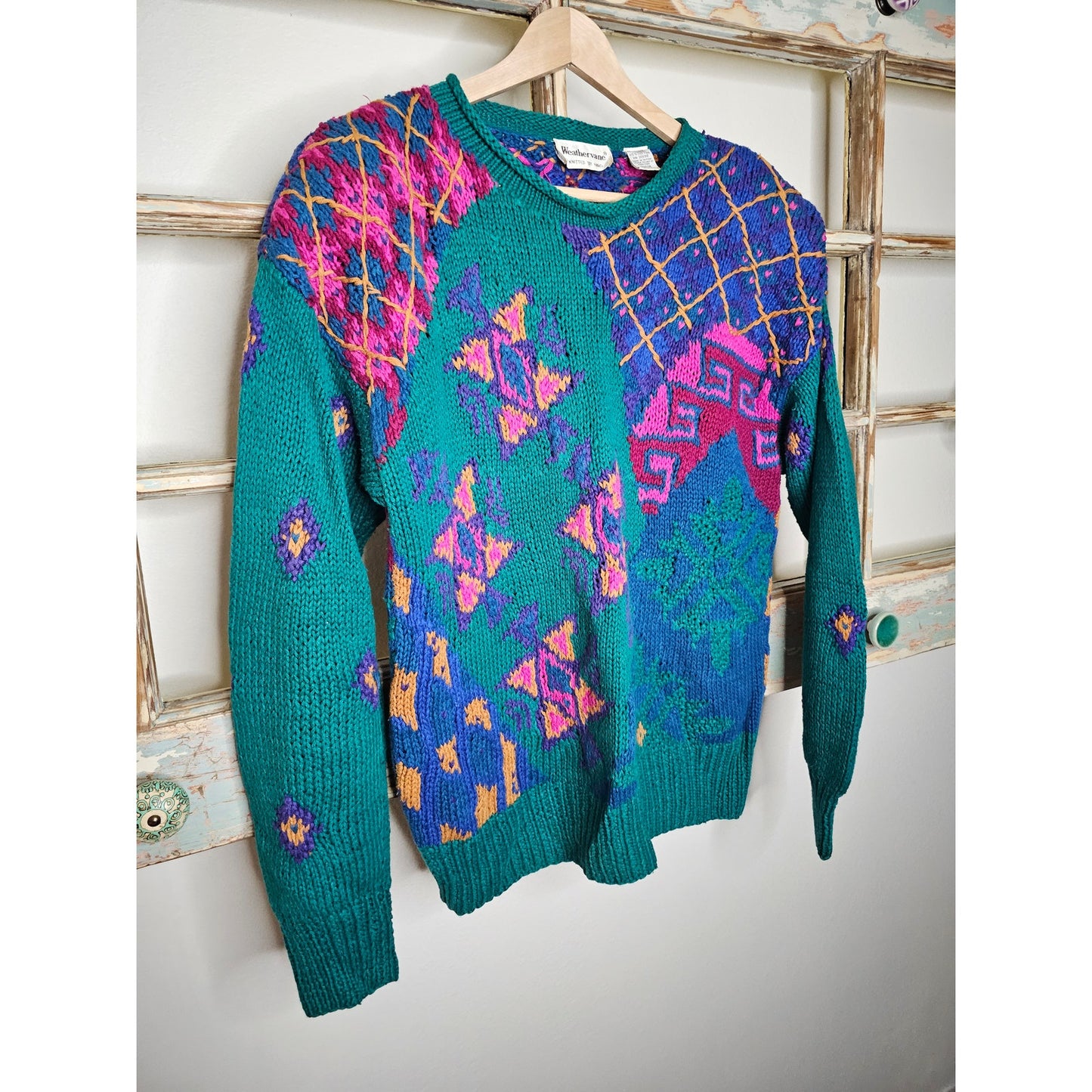 Vintage Hand knitted Sweater by Weathervane ladies size Medium