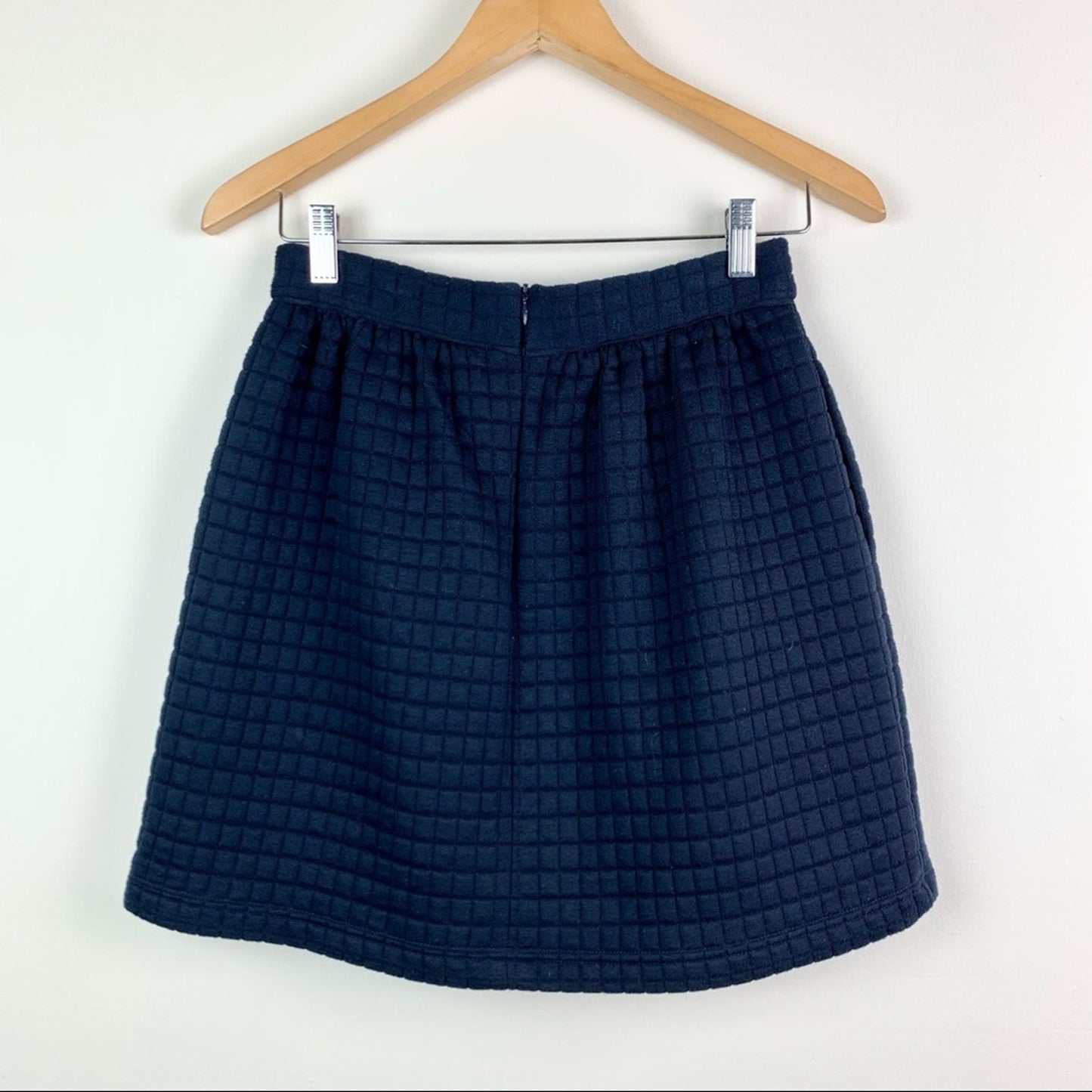 SEA New York Navy Blue Quilted Pleated A-Line Mini Skirt Ladies Size 2