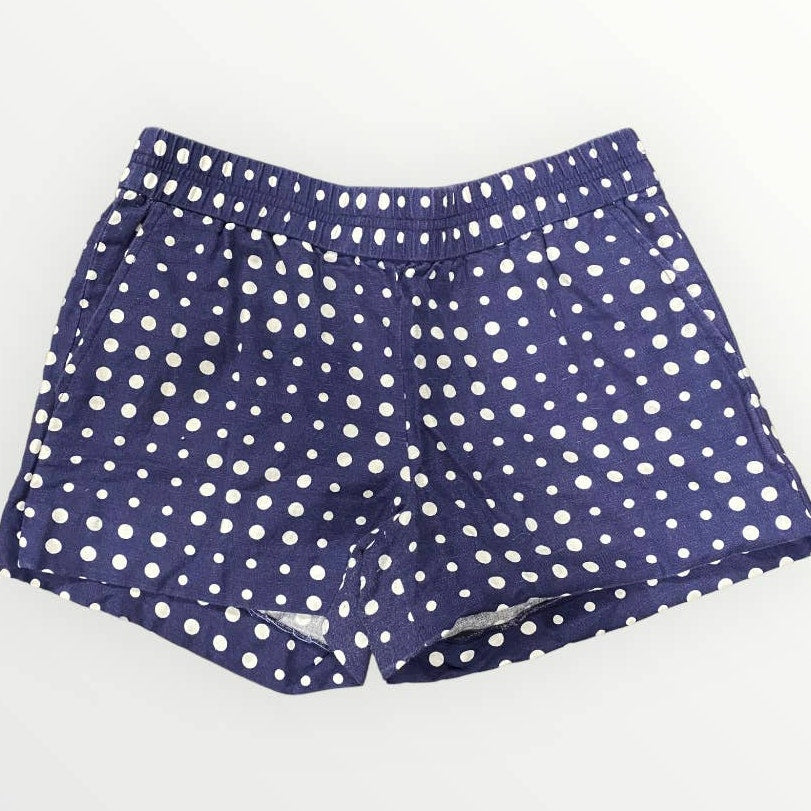 J. Crew blue/ white Polka Dot Linen shorts ladies size 4