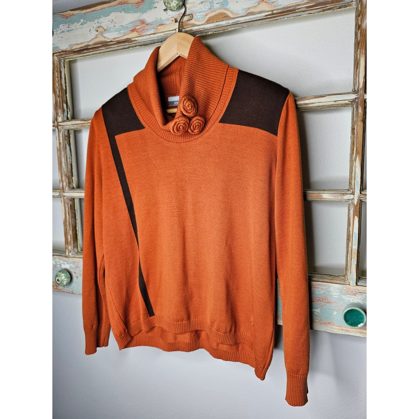 Merino Wool Vintage Escola Cowl Neck Pullover Ladies Size Small