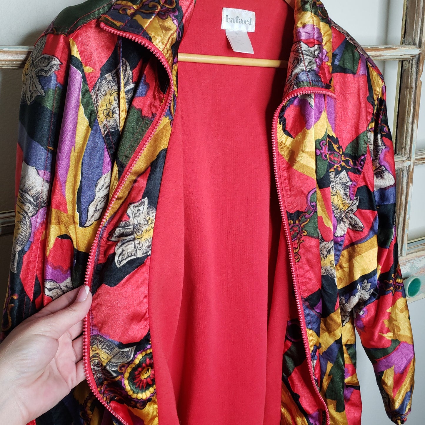 Rafael Vintage Quilted Jacket With Zip Front Ladies Oversized Small