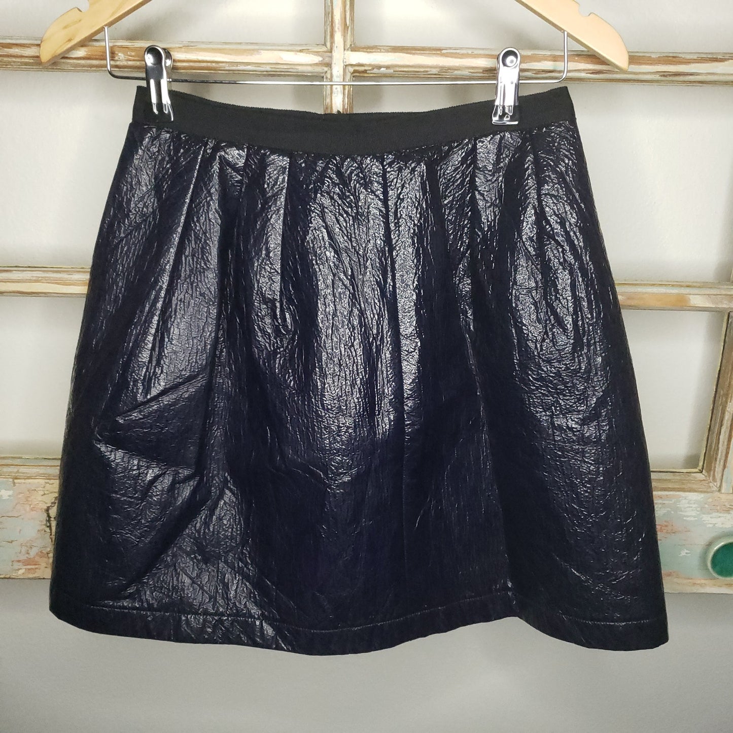 Sea New York Navy blue shiny wet look mini skirt ladies size 2
