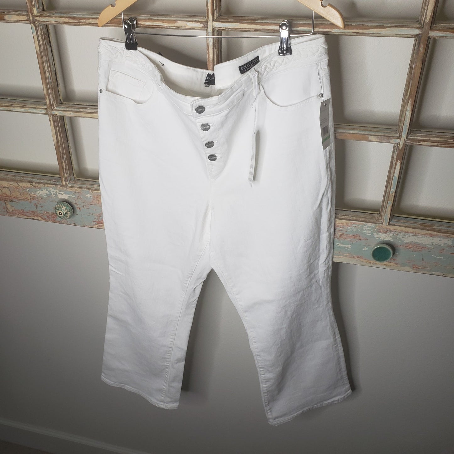 Sanctuary White Denim Cropped Jeans Ladies size 18 NWT