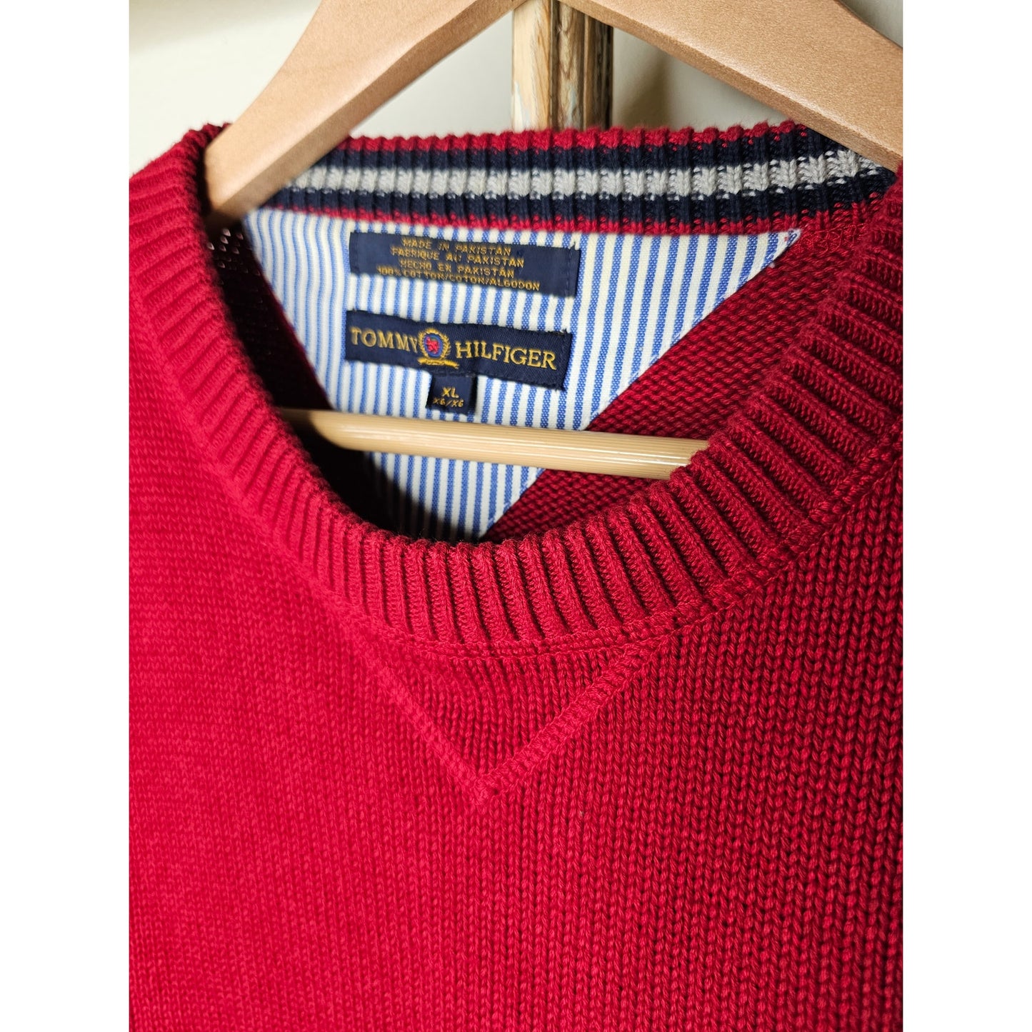 Tommy Hilfiger Crew Neck Red Mens Sweater size XL