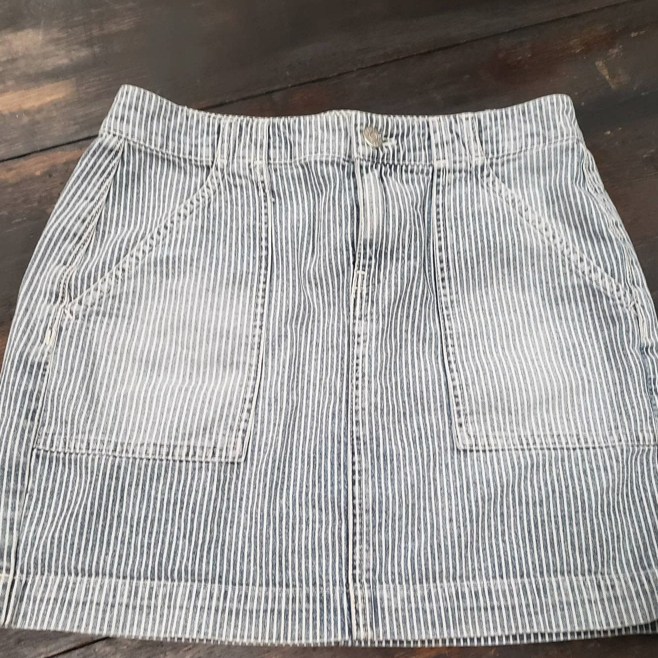 Madewell railroad striped denim mini skirt ladies size 0